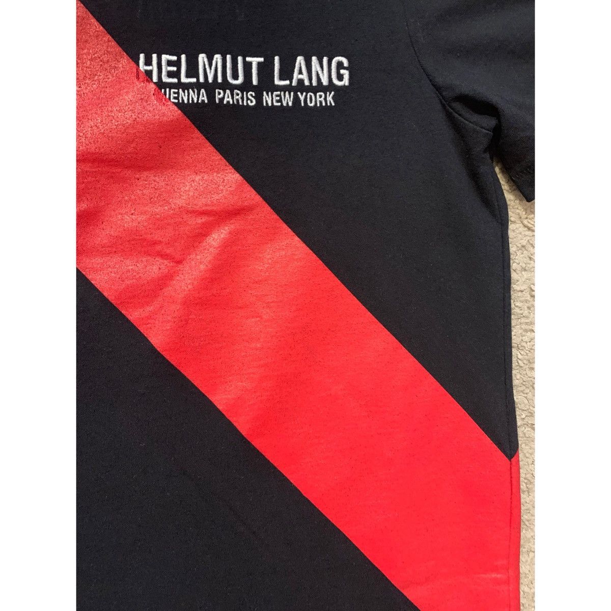 Helmut Lang HELMUT LANG SASH STRIPE LOGO T-SHIRT Size US M / EU 48-50 / 2 - 12 Thumbnail