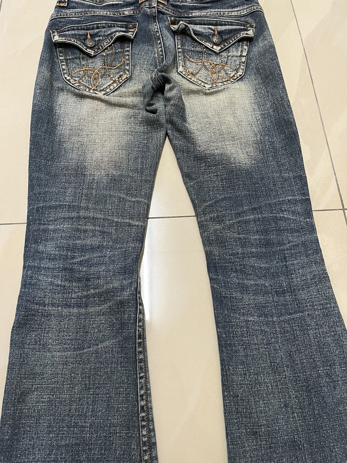 If Six Was Nine Flare Jeans Jessy Logan faded distressed low rise mud rusty Size US 30 / EU 46 - 13 Thumbnail