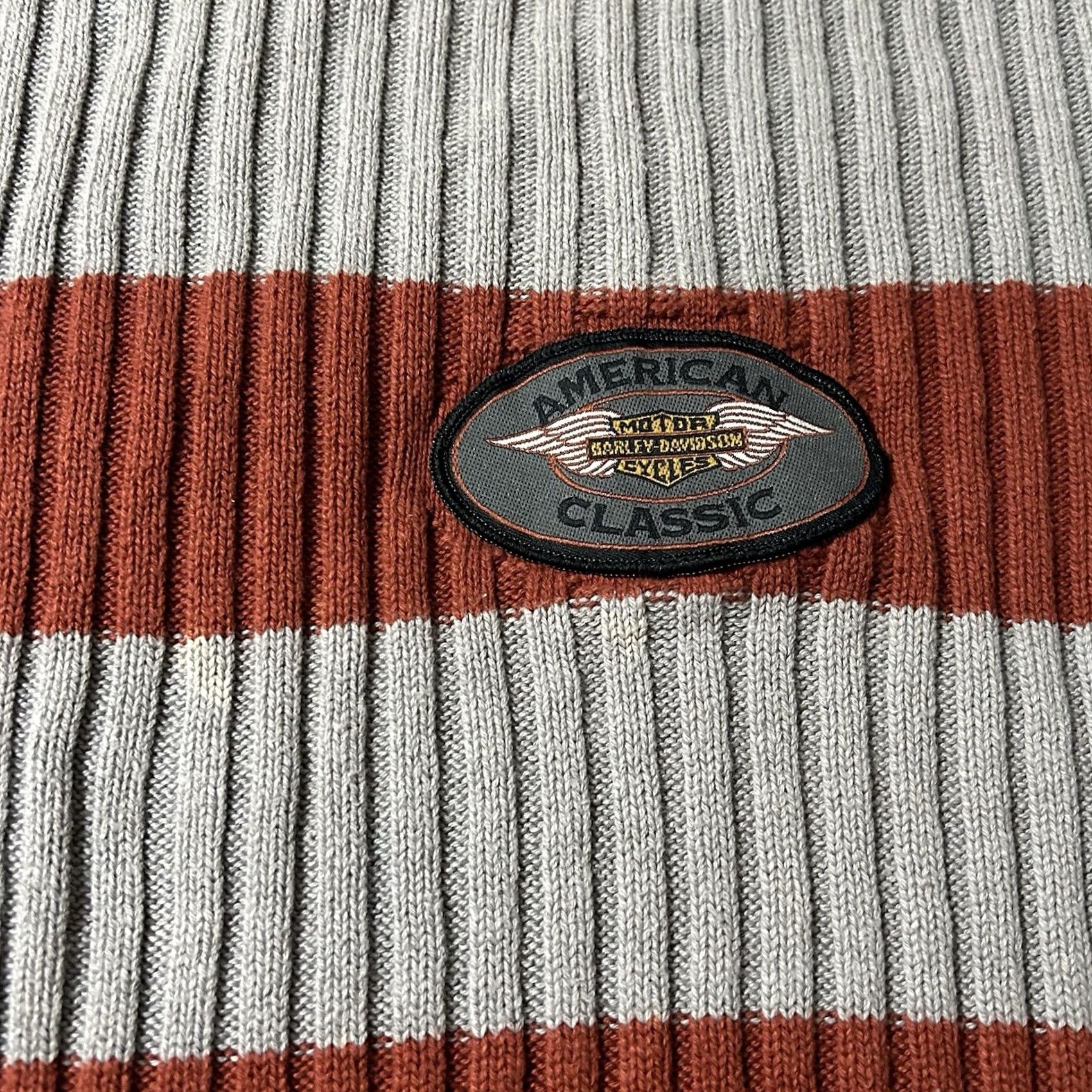 Harley Davidson VINTAGE Harley-Davidson Knit Striped Biker Sweater Size L Gray Men Pullover Knit 90s Theme Sweater Size US L / EU 52-54 / 3 - 2 Thumbnail