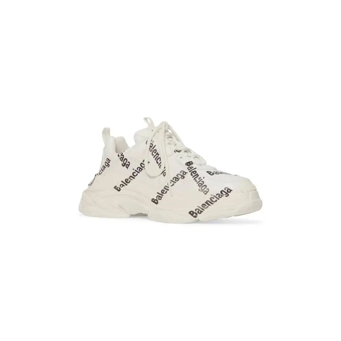 Balenciaga o1w1db10625 Triple S Logotype Sneakers in Off White/Black Size US 11 / EU 44 - 2 Thumbnail