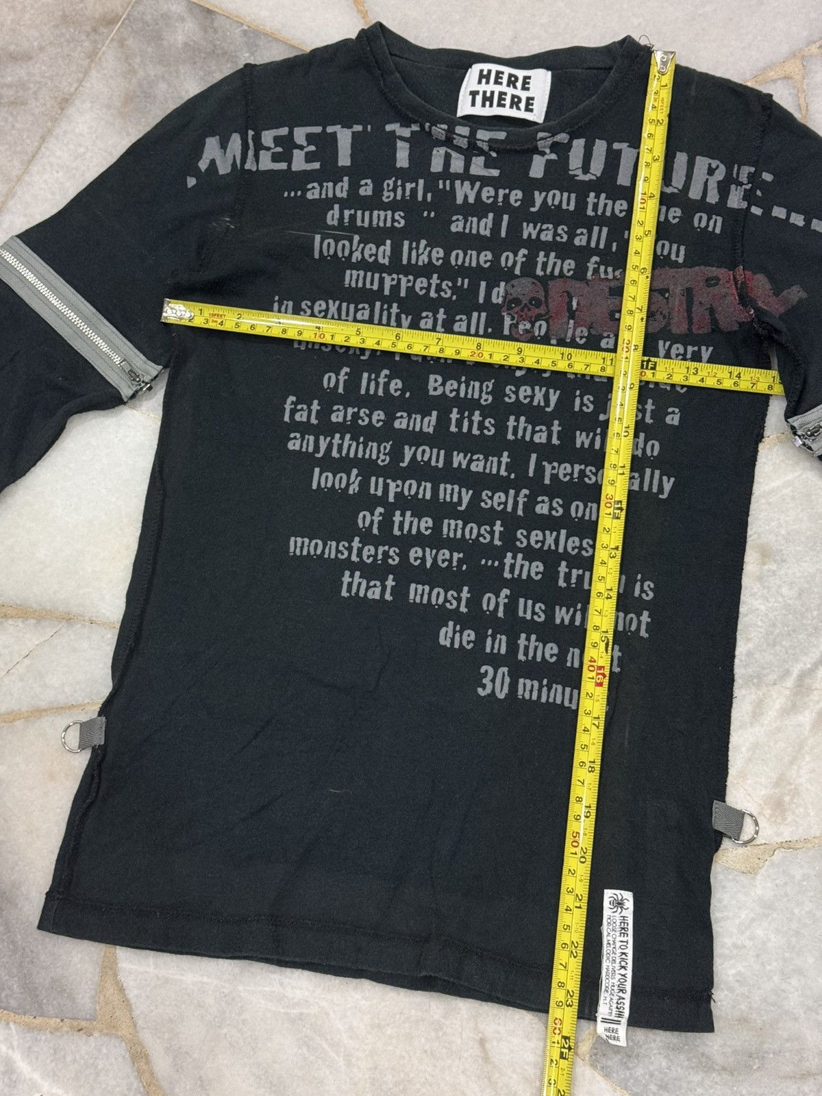 Seditionaries Vintage Destroy Shirt Punk Zipper Design Long Slave Size US S / EU 44-46 / 1 - 4 Thumbnail