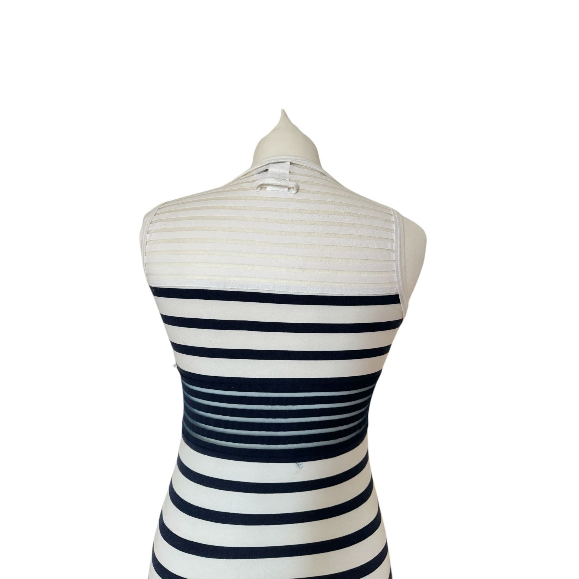 Jean Paul Gaultier Soleil 1990s Vintage White & Navy Striped Dress Size M / US 6-8 / IT 42-44 - 5 Thumbnail
