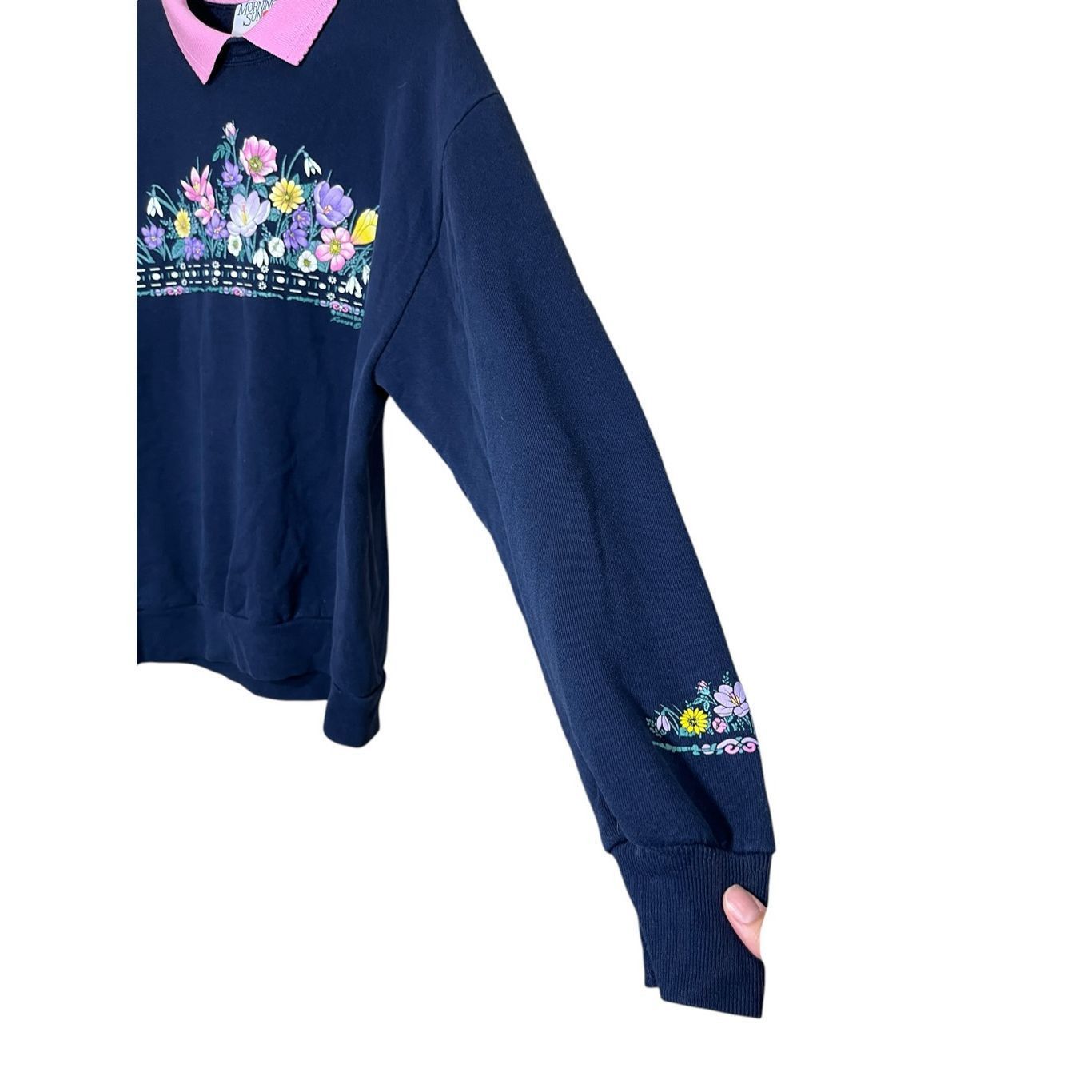Other Vintage Morning Sun 90s Grandmacore Flower Print Crewneck Sw Size L / US 10 / IT 46 - 4 Thumbnail