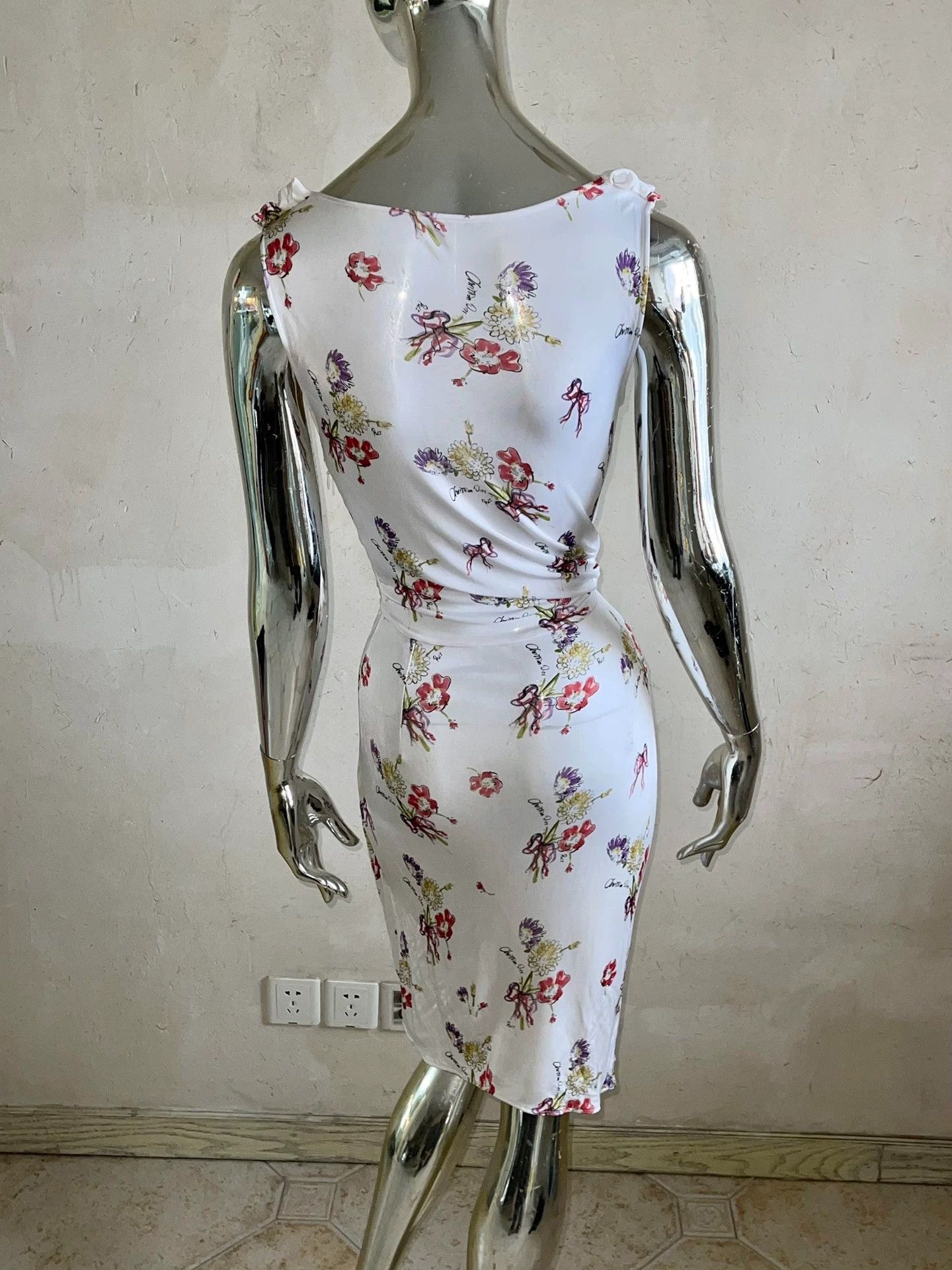 Dior Dior Galliano Rare Floral Logo Sleeveless Dress S Size S / US 4 / IT 40 - 4 Thumbnail