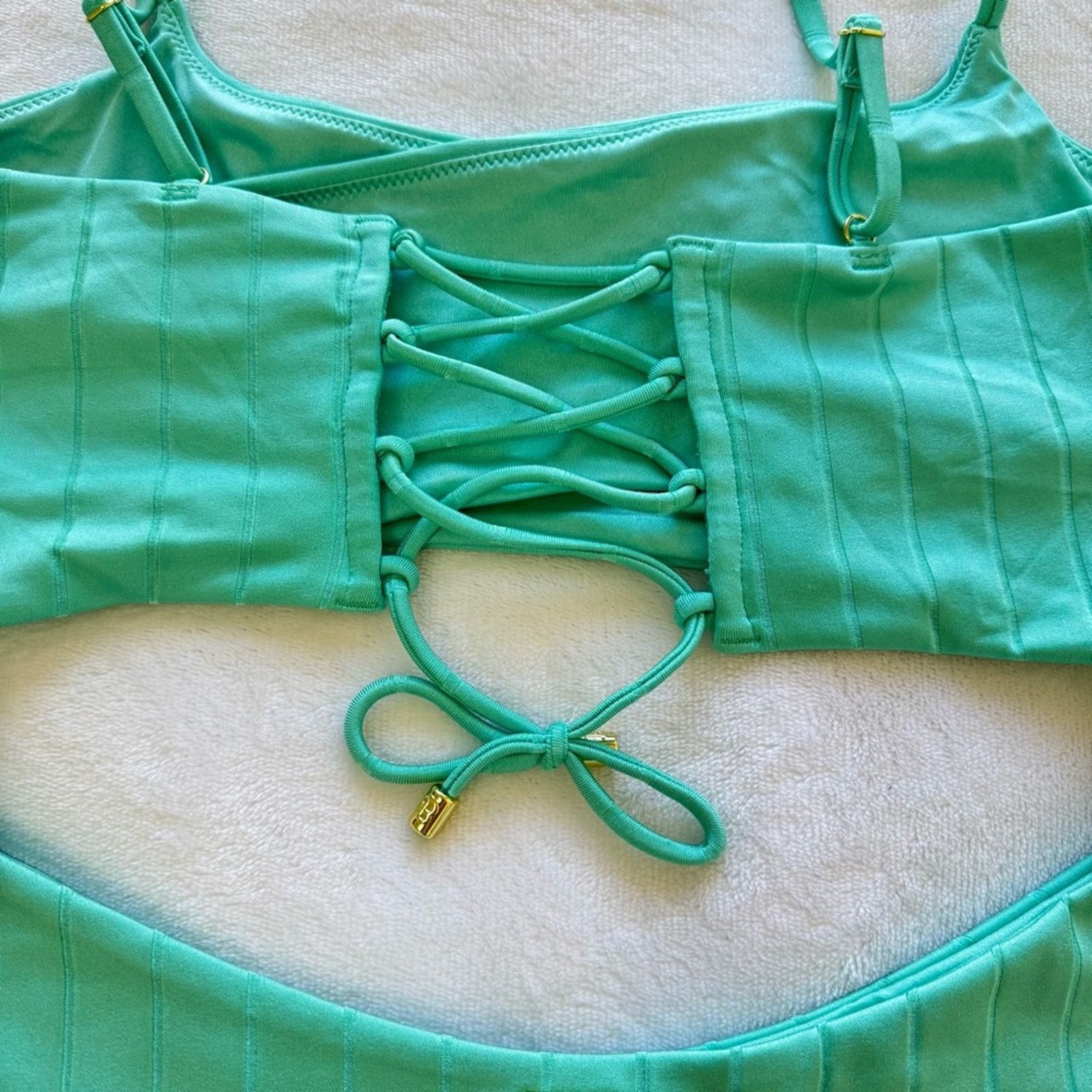 NBDN Nobrandedon NWT! Beach Bunny Aqua Women's Swimwear Set, Size L/XL Size L / US 10 / IT 46 - 13 Thumbnail