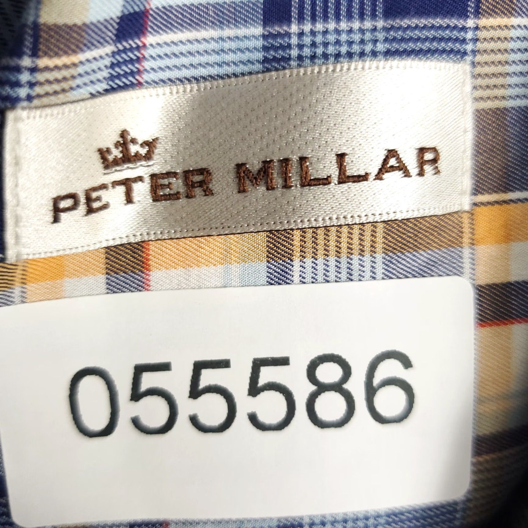 Peter Millar Peter Millar Shirt Mens Large Blue Plaid Short Sleeve Button-Up Casual Pure Cotton Size US L / EU 52-54 / 3 - 7 Thumbnail