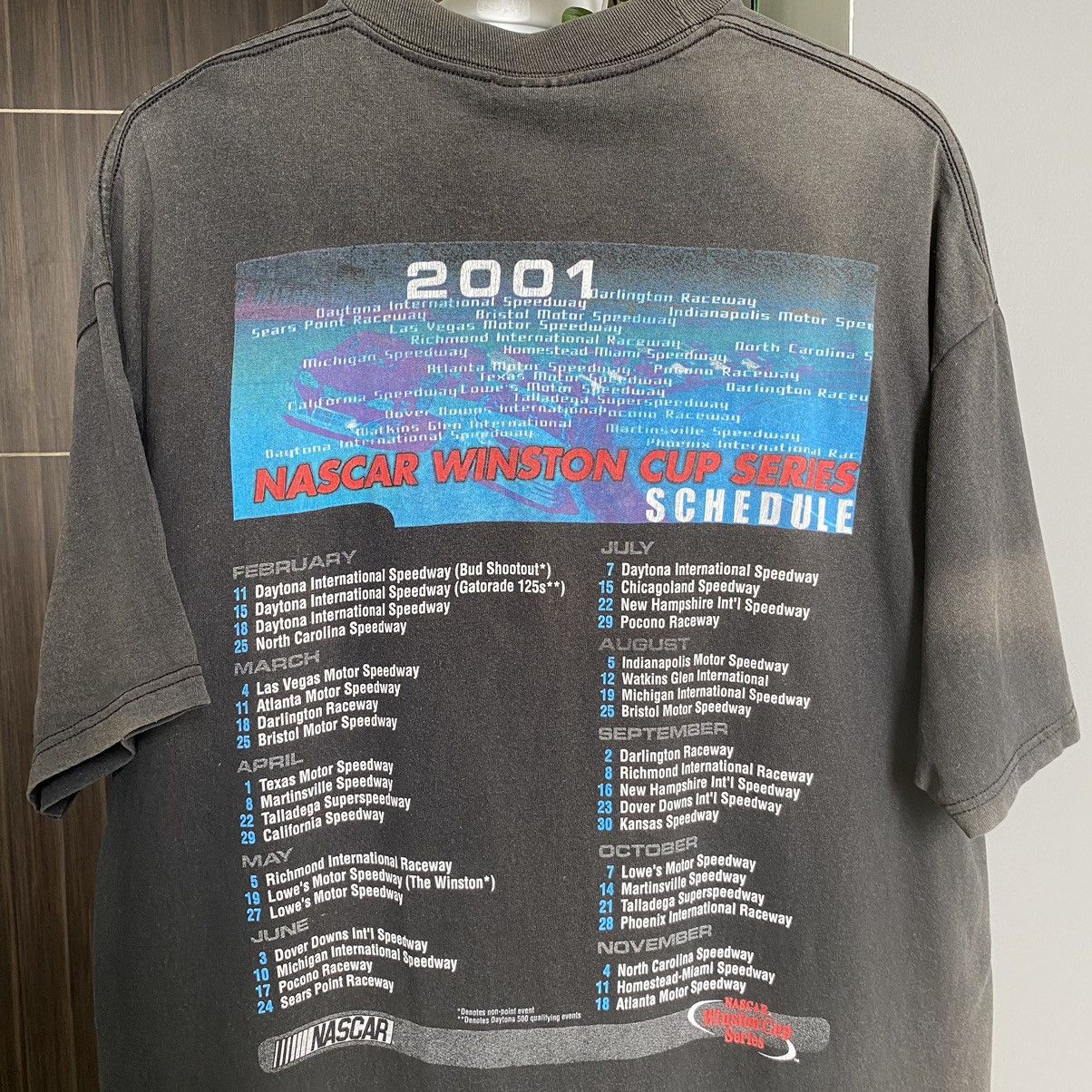 NASCAR Thrashed Faded Vintage 2001 Nascar Winston Cup ERD GRUNGE T Size US XL / EU 56 / 4 - 9 Thumbnail