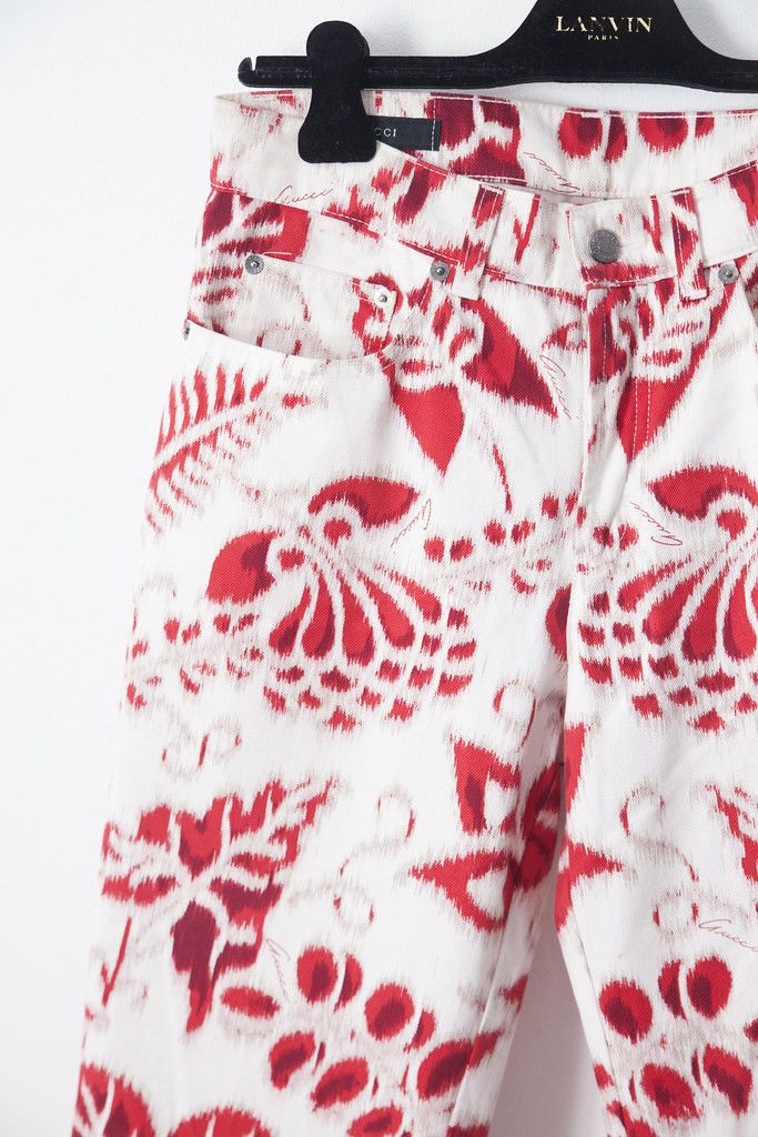 Gucci SS00 Blurry print flared pants Size 28" / US 6 / IT 42 - 2 Thumbnail
