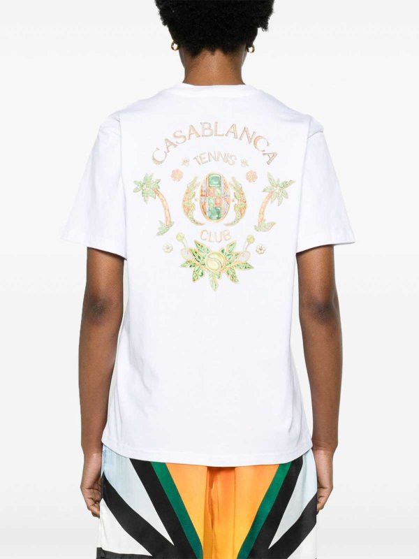 Casablanca o1mle0326 Printed T-Shirt Tennis Club in White Size US M / EU 48-50 / 2 - 2 Thumbnail