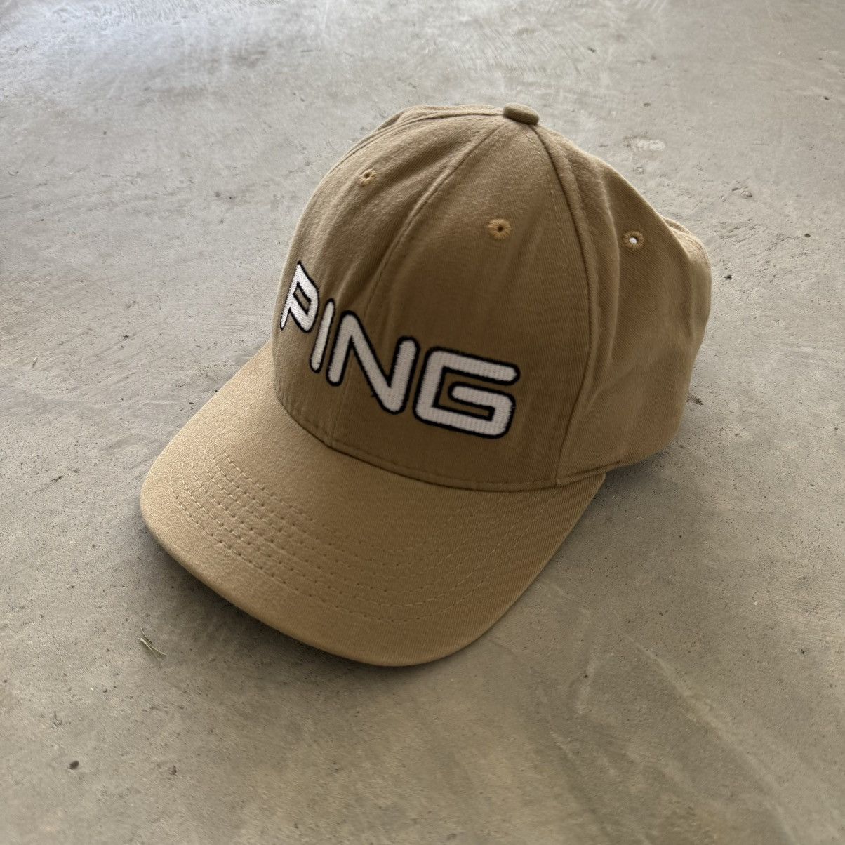PING Vintage 90s Ping golf tan strap back hat Size ONE SIZE - 2 Thumbnail