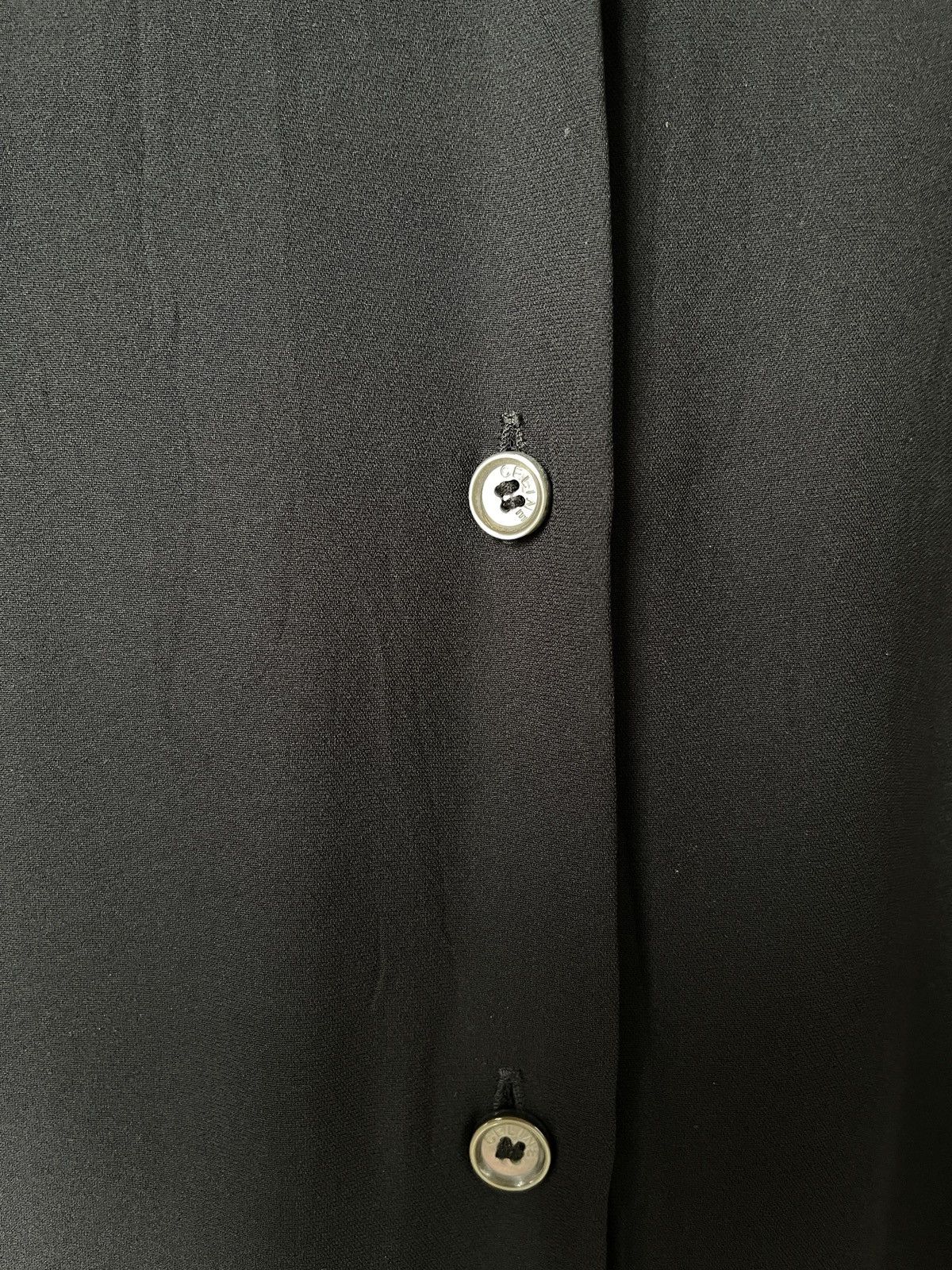 Celine Vintage Celine 100% Silk Ruffle Sleeve Blouse Shirt Black Size M / US 6-8 / IT 42-44 - 6 Thumbnail