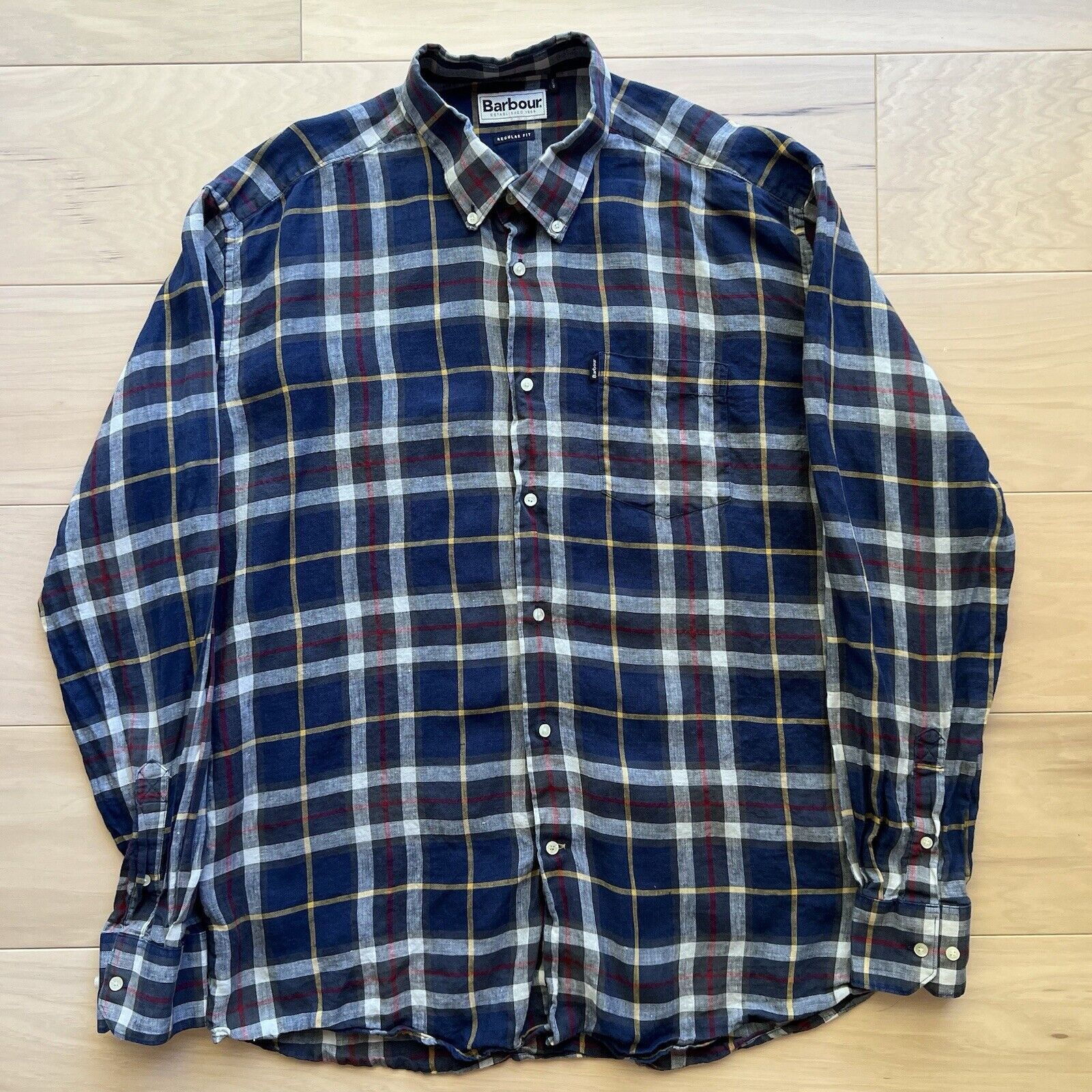 Barbour Barbour Linen Shirt XL Multicolor Casual Button Up Size US XL / EU 56 / 4 - 2 Thumbnail