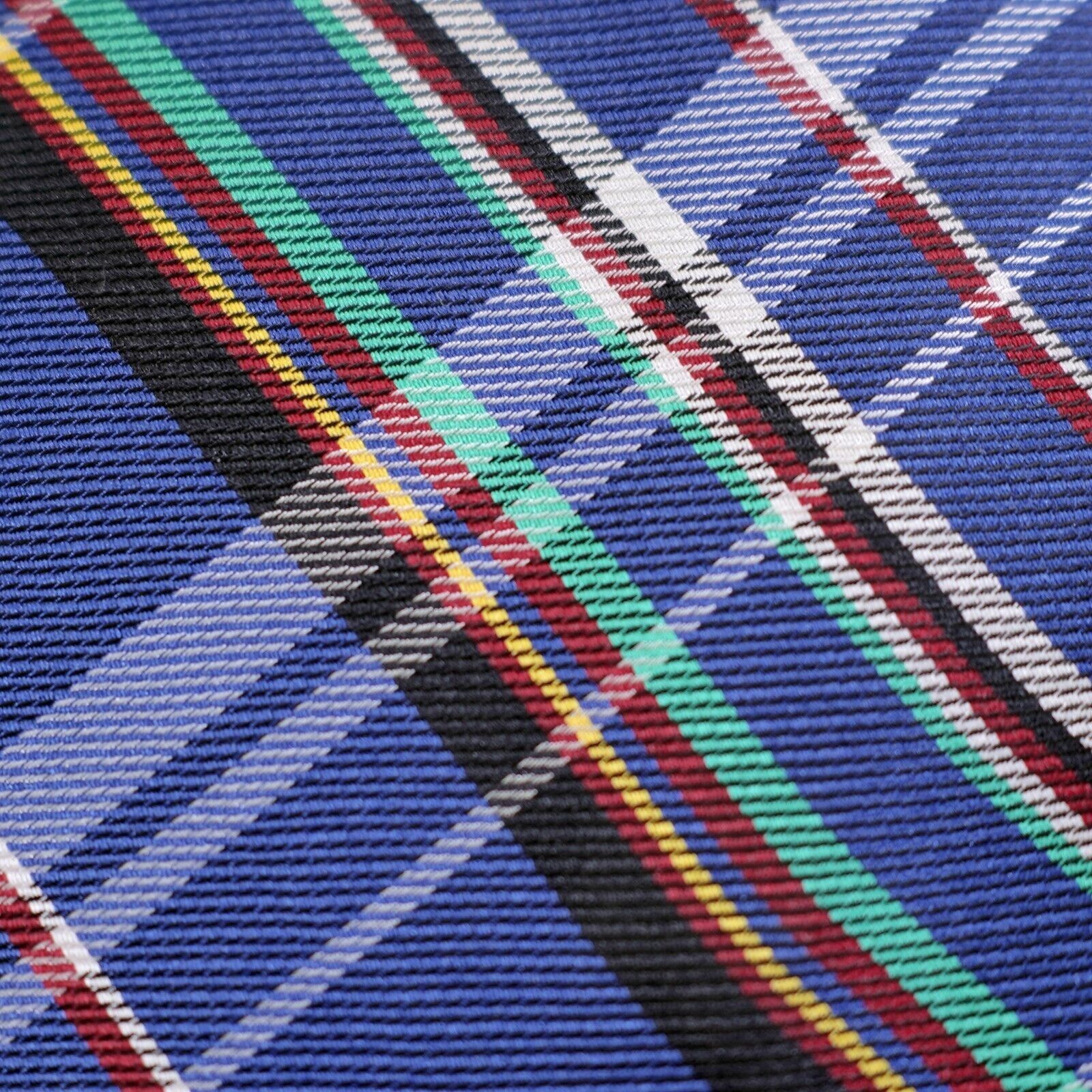 Stafford Stafford Blue Multi-Colored Plaid Polyester Tie Size ONE SIZE - 2 Thumbnail