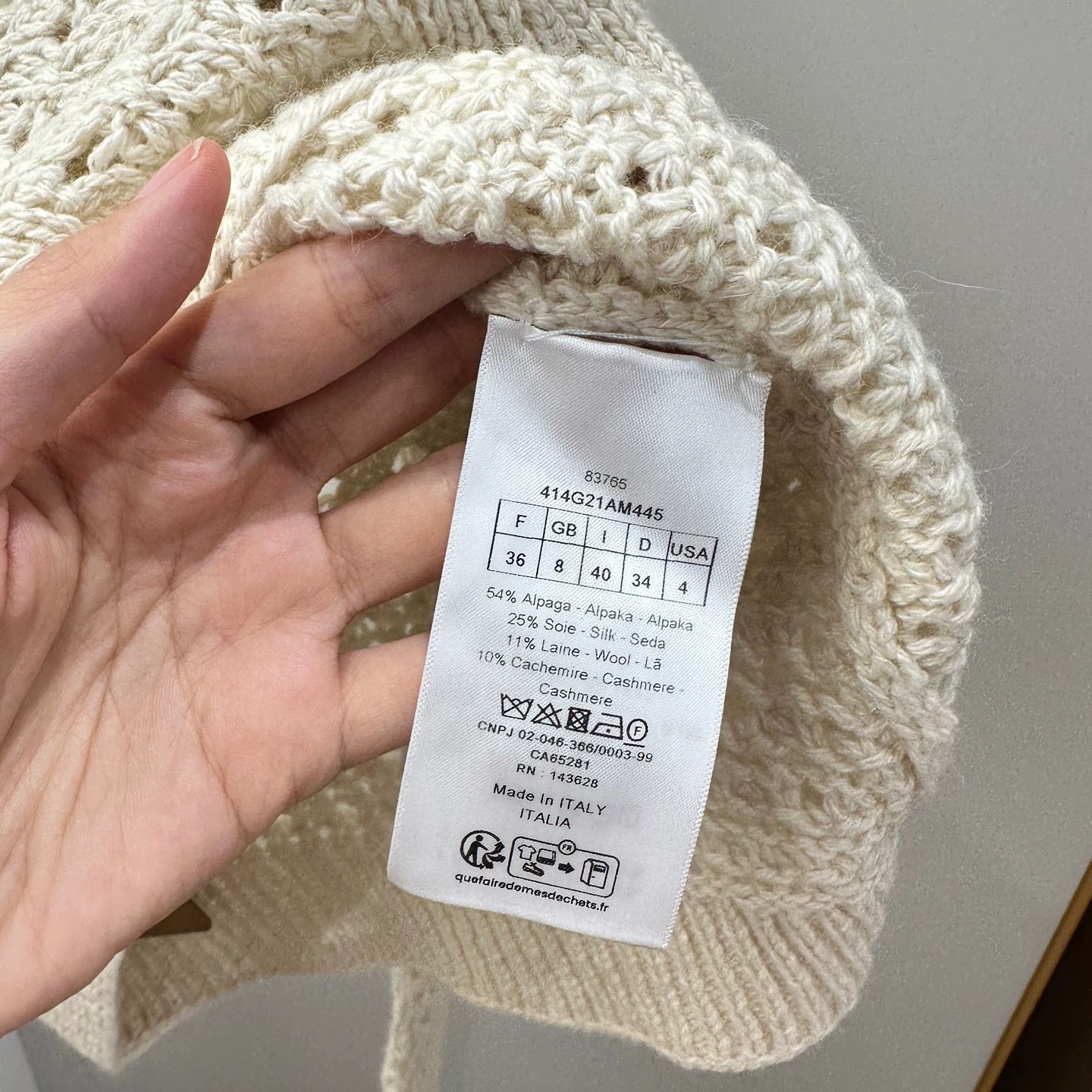 Dior Dior 24 Early Classic White Openwork Wool Cardi Women's 36 Size XS / US 0-2 / IT 36-38 - 4 Thumbnail