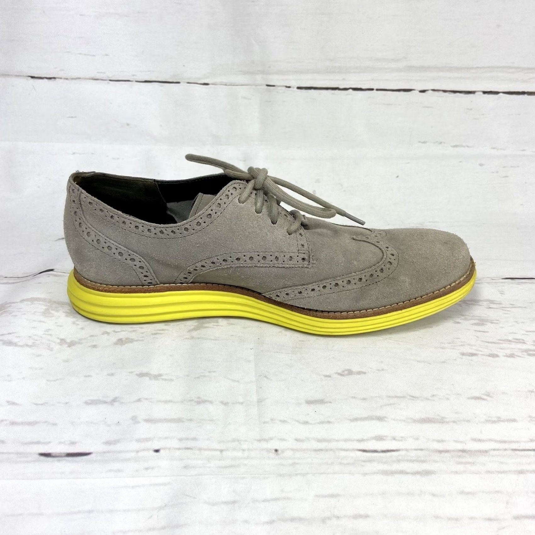 Cole Haan Cole Haan Lurnagrand Shoes Men’s 9.5M Gray Suede Wingtip Oxfords Size US 10 / EU 43 - 2 Thumbnail