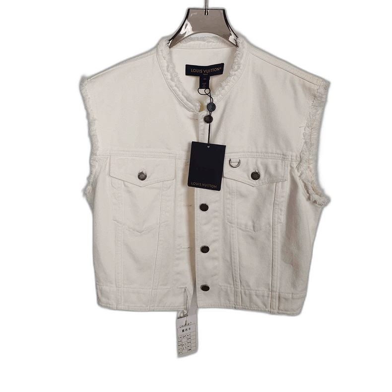 Louis Vuitton Louis Vuitton White Denim Vest Jacket - dmc Size M / US 6-8 / IT 42-44 - 1 Thumbnail