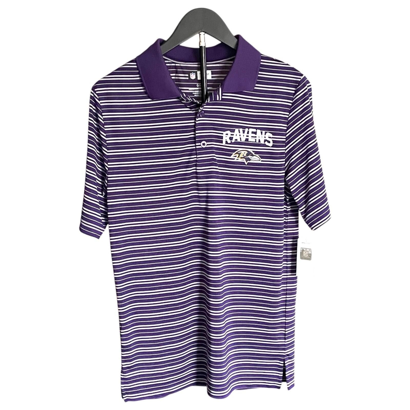 NFL Baltimore Ravens S Polo Shirt NFL Team Apparel Striped NWT Size US S / EU 44-46 / 1 - 1 Thumbnail