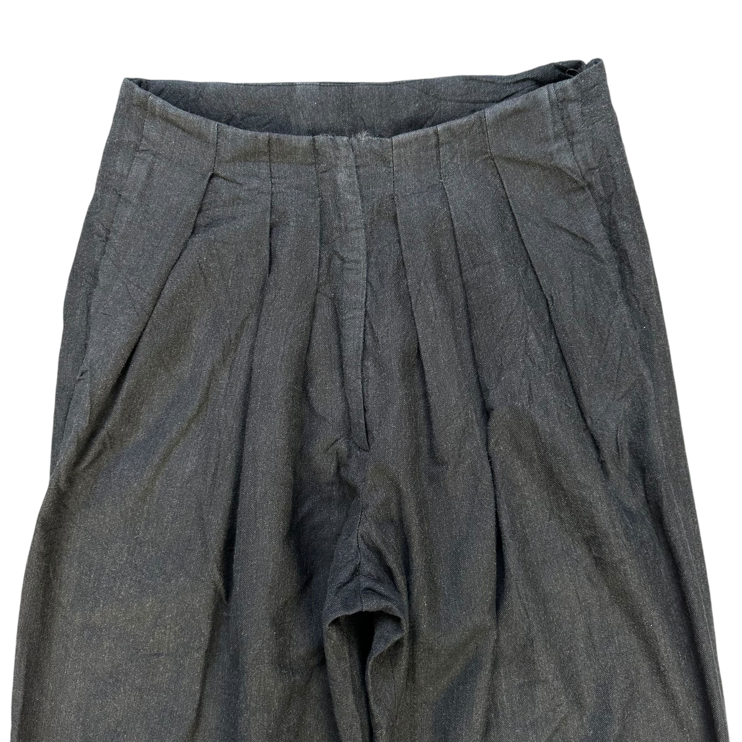 Japanese Brand Made in Italy Cotton Wool Wide Pleated Pants #A57-1319 Size 27" / US 4 / IT 40 - 2 Thumbnail