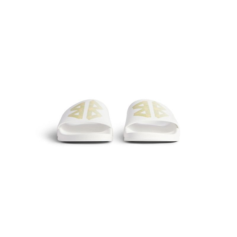 Balenciaga o1w1db10526 Pool Slide Sandals in White Size US 12 / EU 45 - 3 Thumbnail