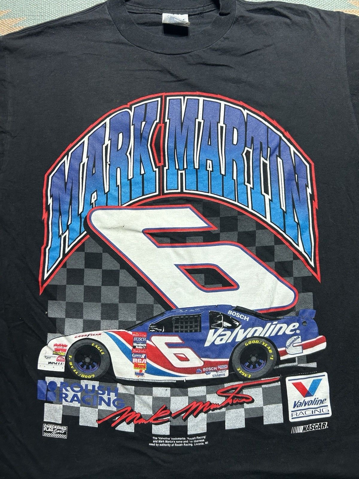 Vintage Vtg t shirt Mark Martin nascar valvoline cotton large Size US L / EU 52-54 / 3 - 2 Thumbnail