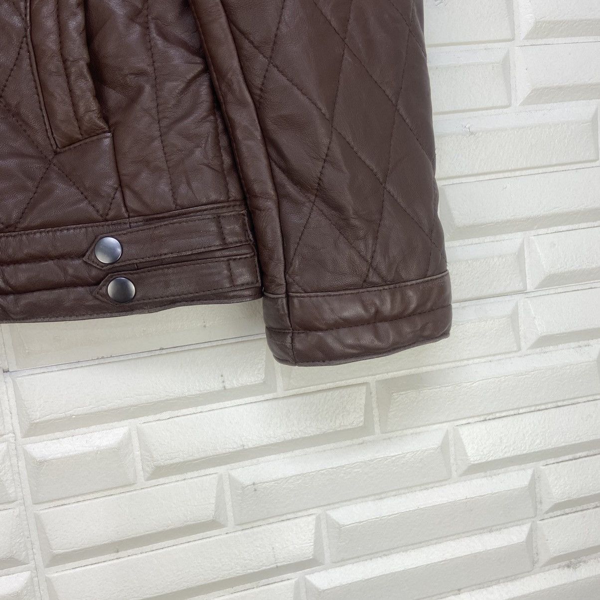 Genuine Leather × Japanese Brand Good Day Sheepskin Quilted Biker Racing Leather Jacket Size US S / EU 44-46 / 1 - 6 Thumbnail