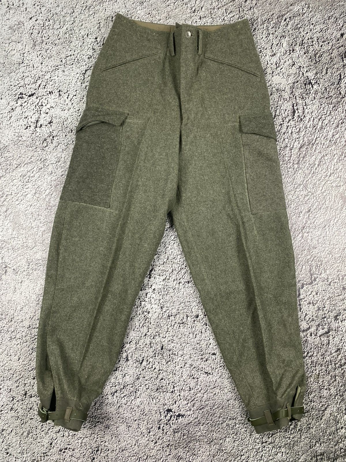 Vintage Vintage 80s cargo wool pants military style streetwear Size US 30 / EU 46 - 1 Thumbnail