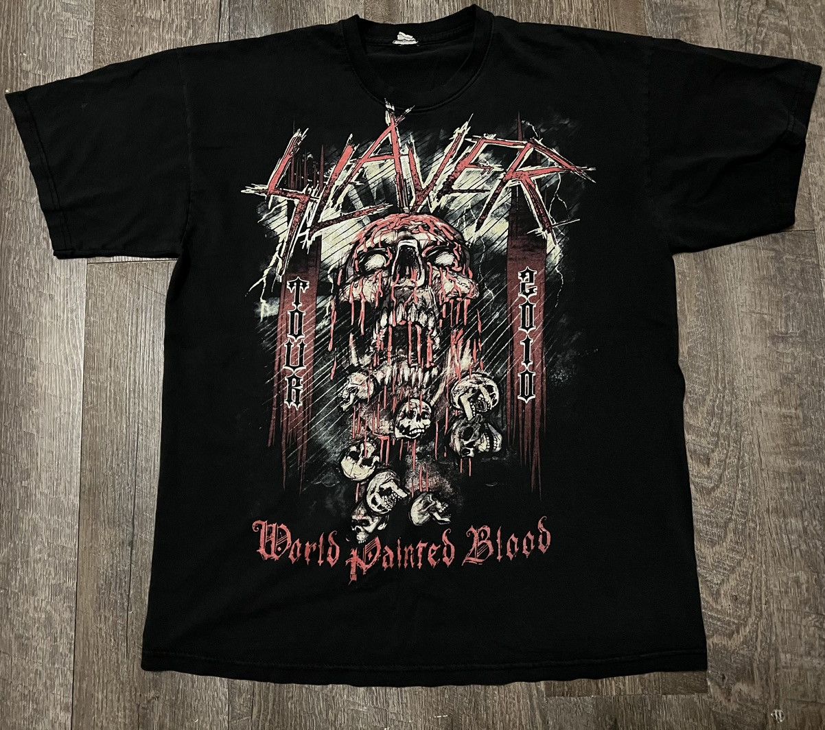 Vintage Vtg Slayer World Painted Blood Tour Shirt Size Large Size US L / EU 52-54 / 3 - 1 Thumbnail