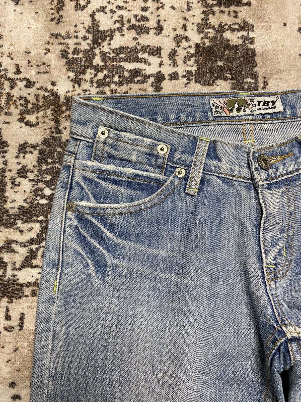 Hysteric Glamour Rare💥Distress Denim With Embroidery pocket Size US 31 - 9 Thumbnail
