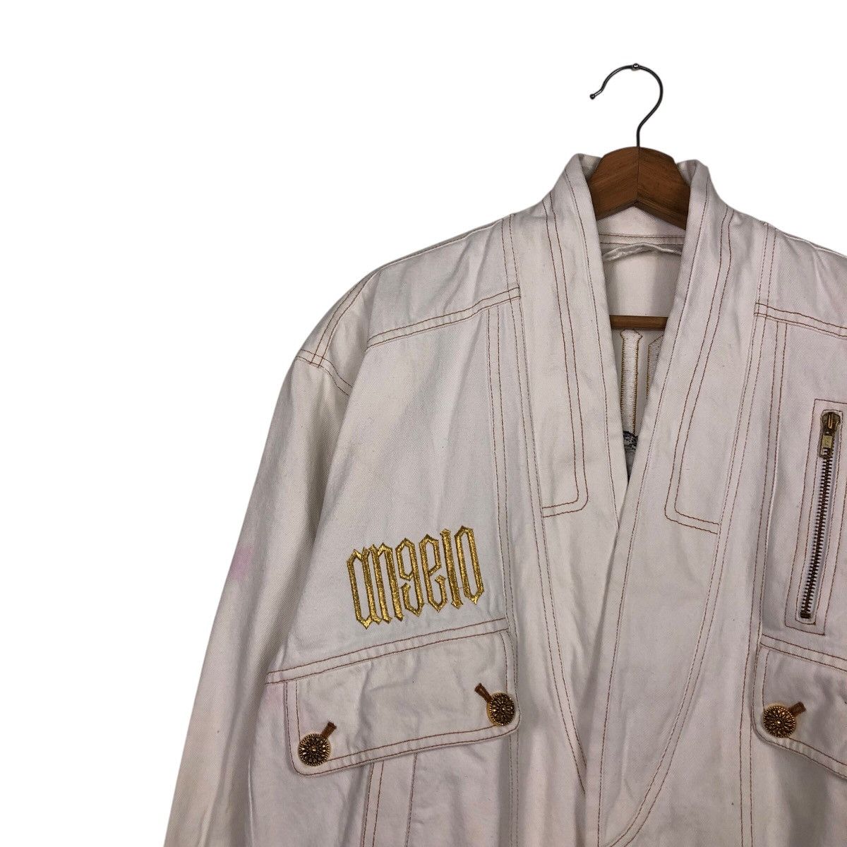 Japanese Brand × Vintage 📌Vintage Bomber Jacket Angelo Embroidered Big Logo Size US L / EU 52-54 / 3 - 9 Thumbnail