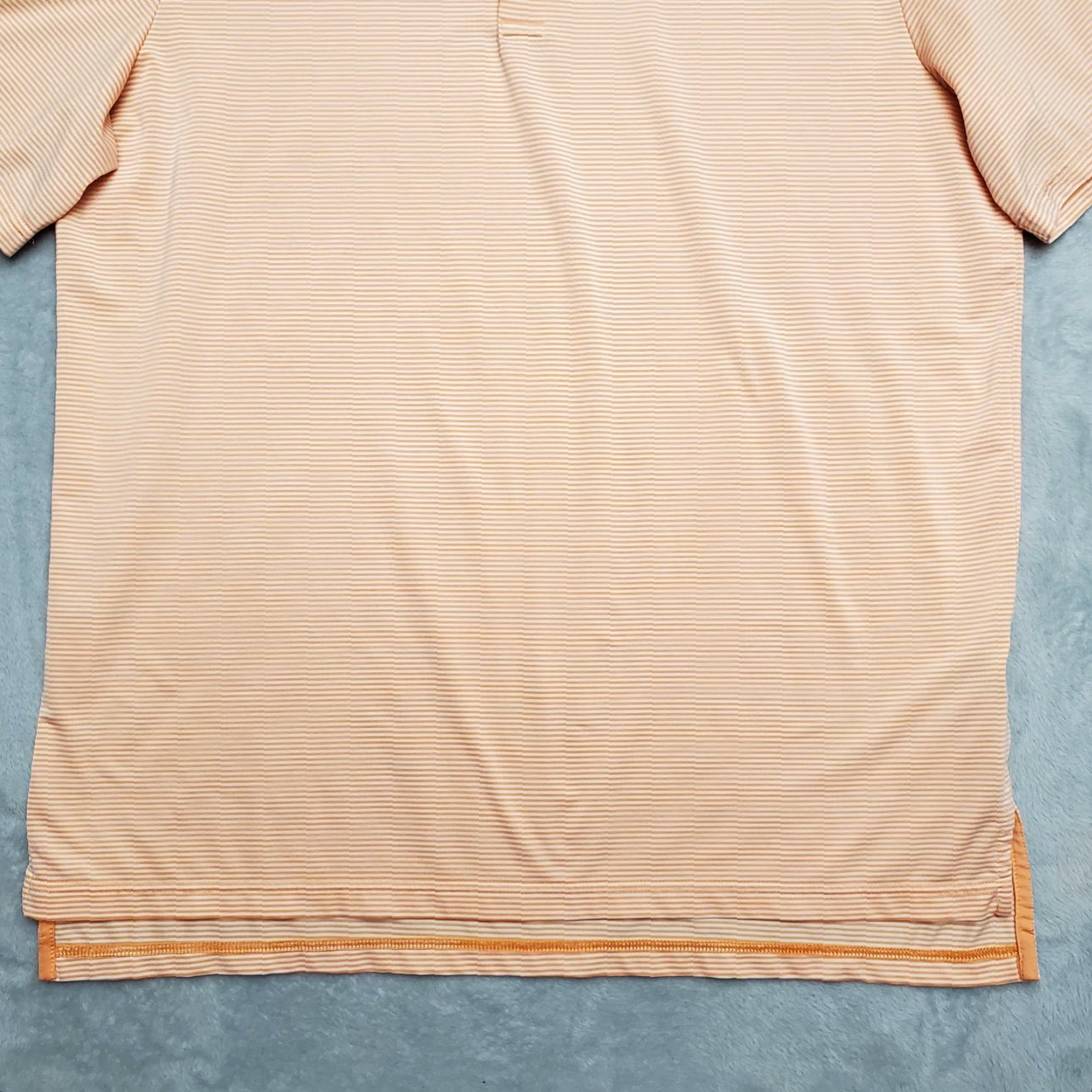 Polo Ralph Lauren RLX Ralph Lauren Shirt Mens Large Salmon Stripe Polo Polyester Short Sleeve Golf Shirt Size US L / EU 52-54 / 3 - 3 Thumbnail