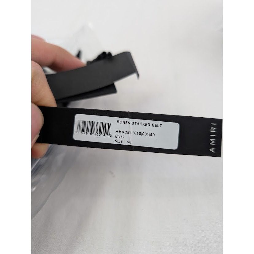 Amiri o1rshd1 Size: 90 / Bones Stacked Belt in Black Size 36 - 16 Thumbnail