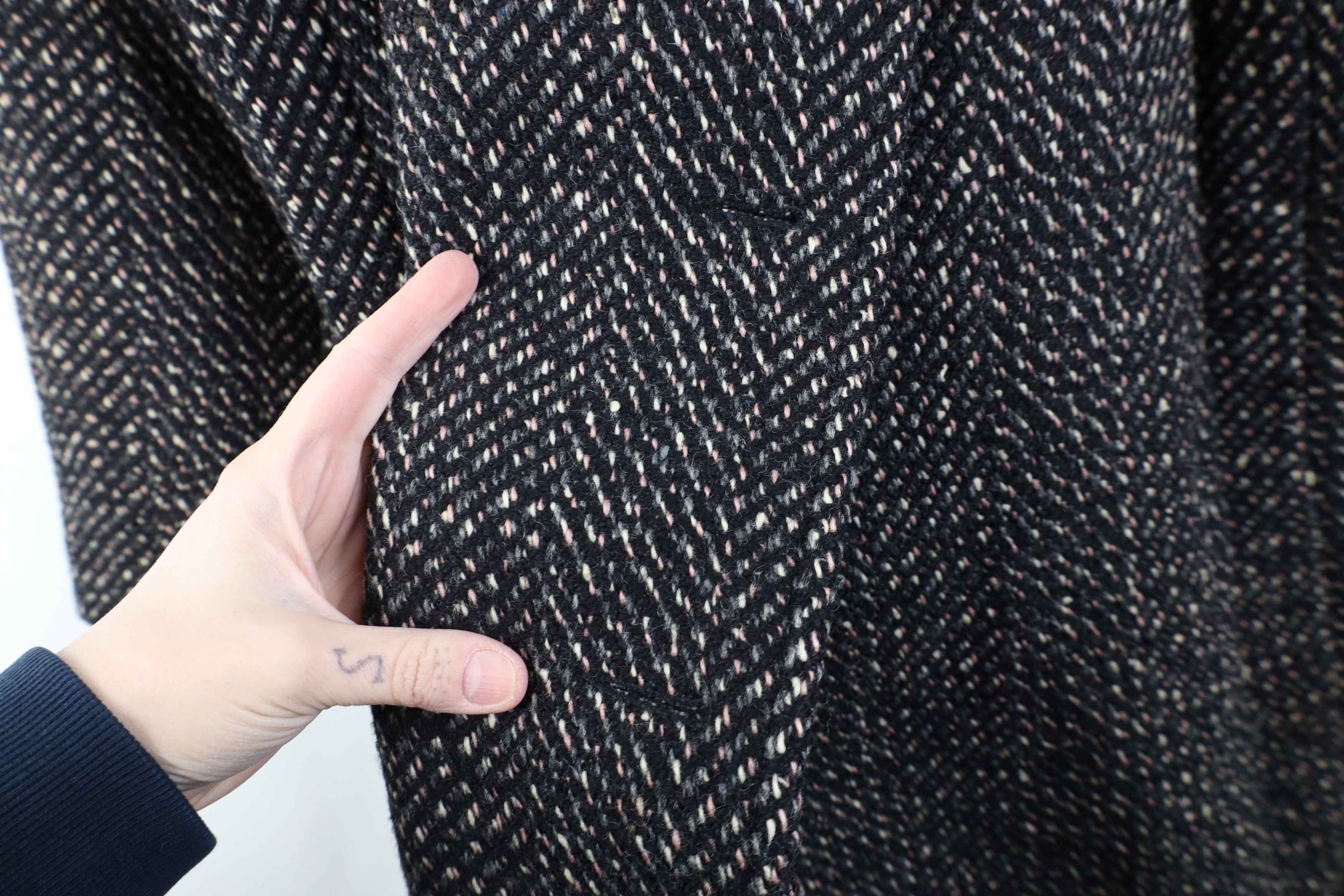 Vintage Vintage 70s Streetwear Tweed Herringbone Jacket Coat USA Size XL / US 12-14 / IT 48-50 - 7 Thumbnail