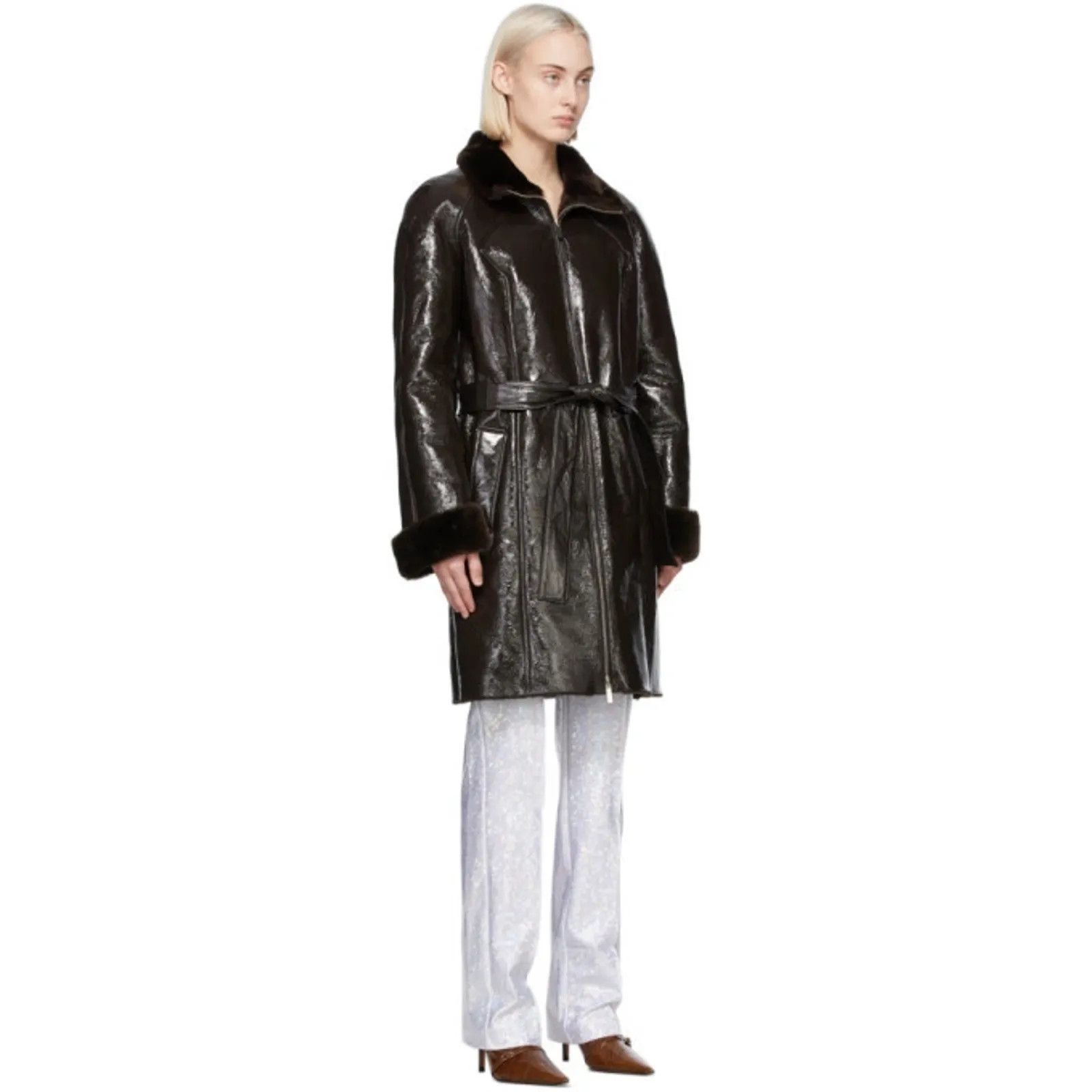 Saks Potts Saks Potts Black patent fusun coat Coat Size XS / US 0-2 / IT 36-38 - 1 Thumbnail