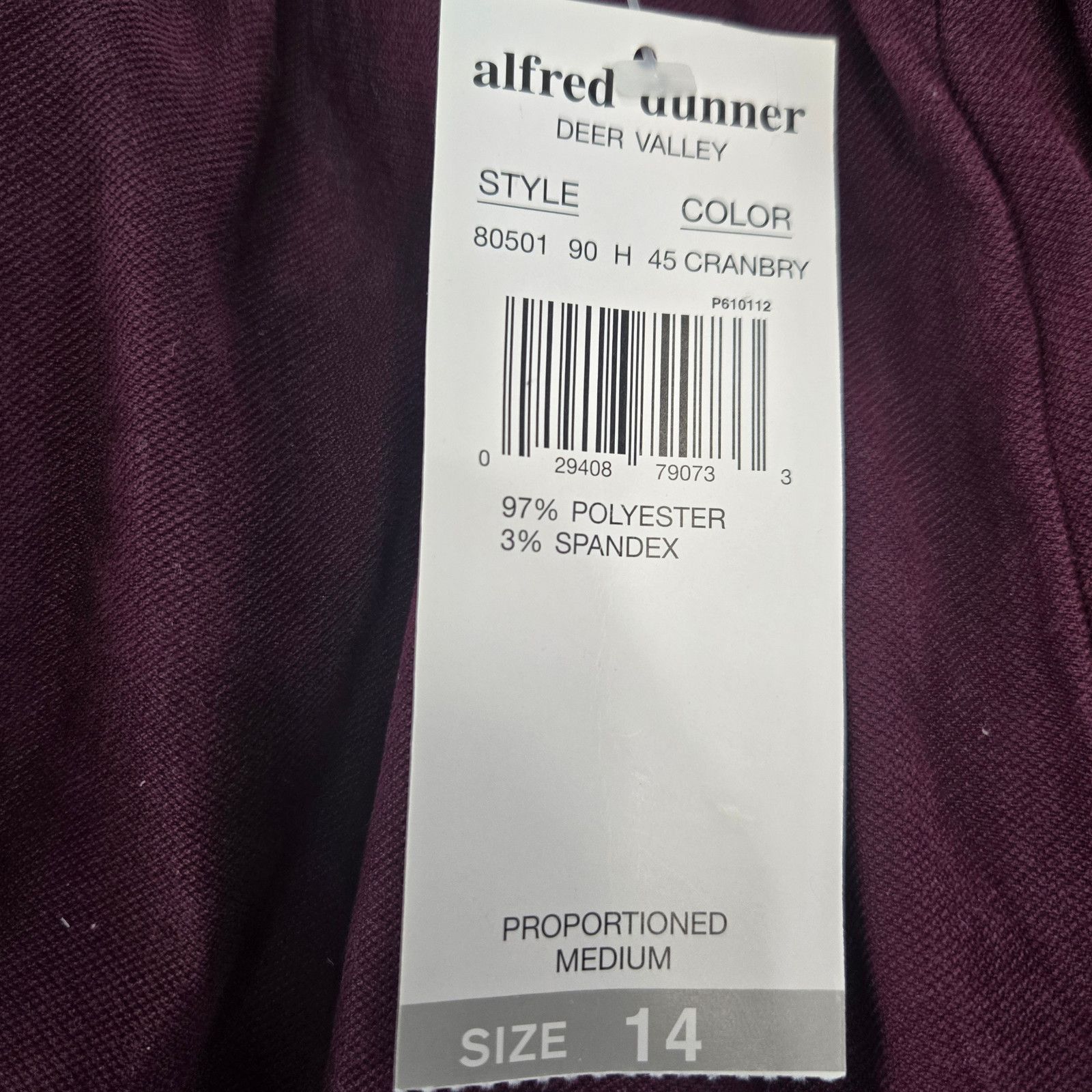 Other Alfred Dunner Deer Valley Pull On Pants Cranberry Size 14 Size 36" / US 14 / IT 50 - 5 Thumbnail