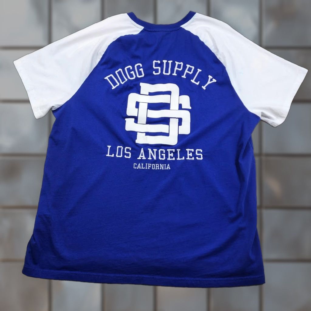 Vintage Dogg Supply Shirt Mens 2XL Blue White Raglan Baseball Snoop Dogg California Los Angeles Crew Neck Short Sleeve Graphic Print Tee Womens/ Mens Size US XXL / EU 58 / 5 - 1 Thumbnail