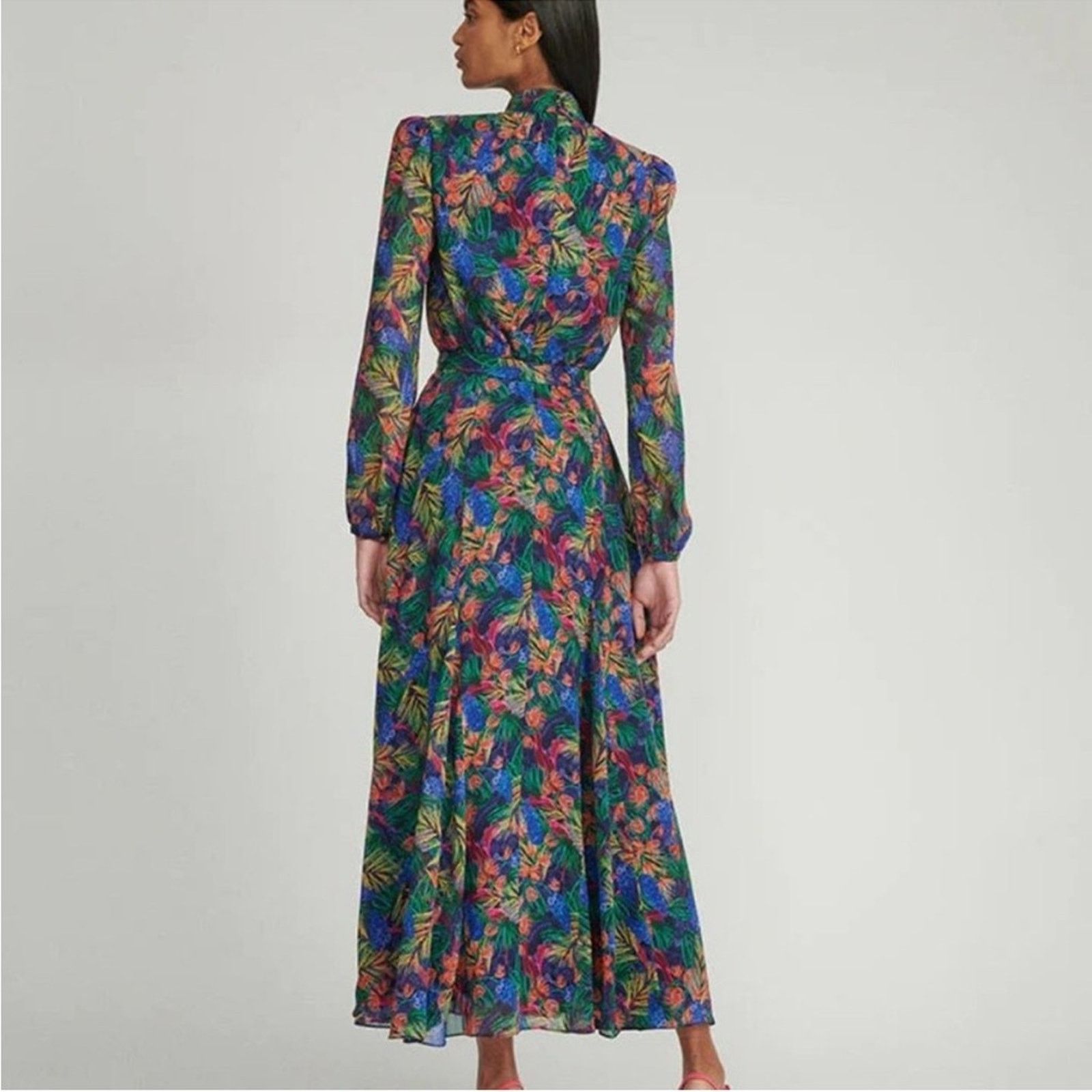 Other RTR Saloni Jacqui B Long Sleeve Multicolor Printed Dress Size XS / US 0-2 / IT 36-38 - 2 Thumbnail