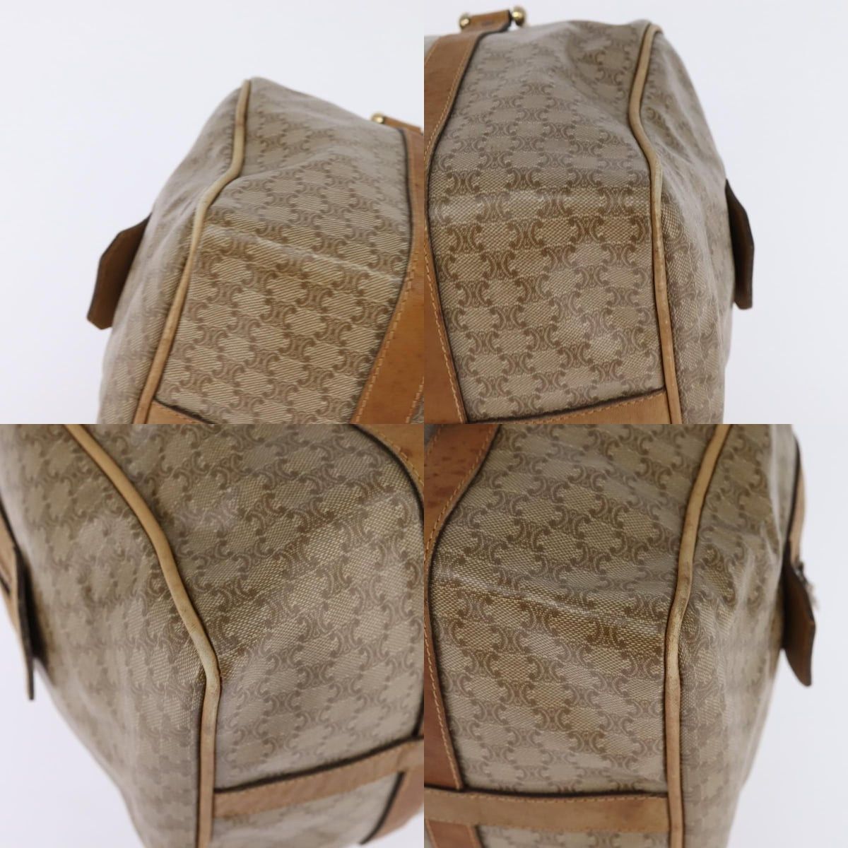 Celine CELINE Macadam Canvas Boston Bag Pvc Beige Gold Size ONE SIZE - 10 Thumbnail