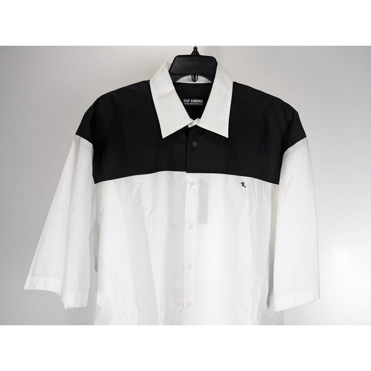 Raf Simons o1rshd1 Americano Bicolor Shirt With Embroidery White/Black Size US L / EU 52-54 / 3 - 6 Thumbnail