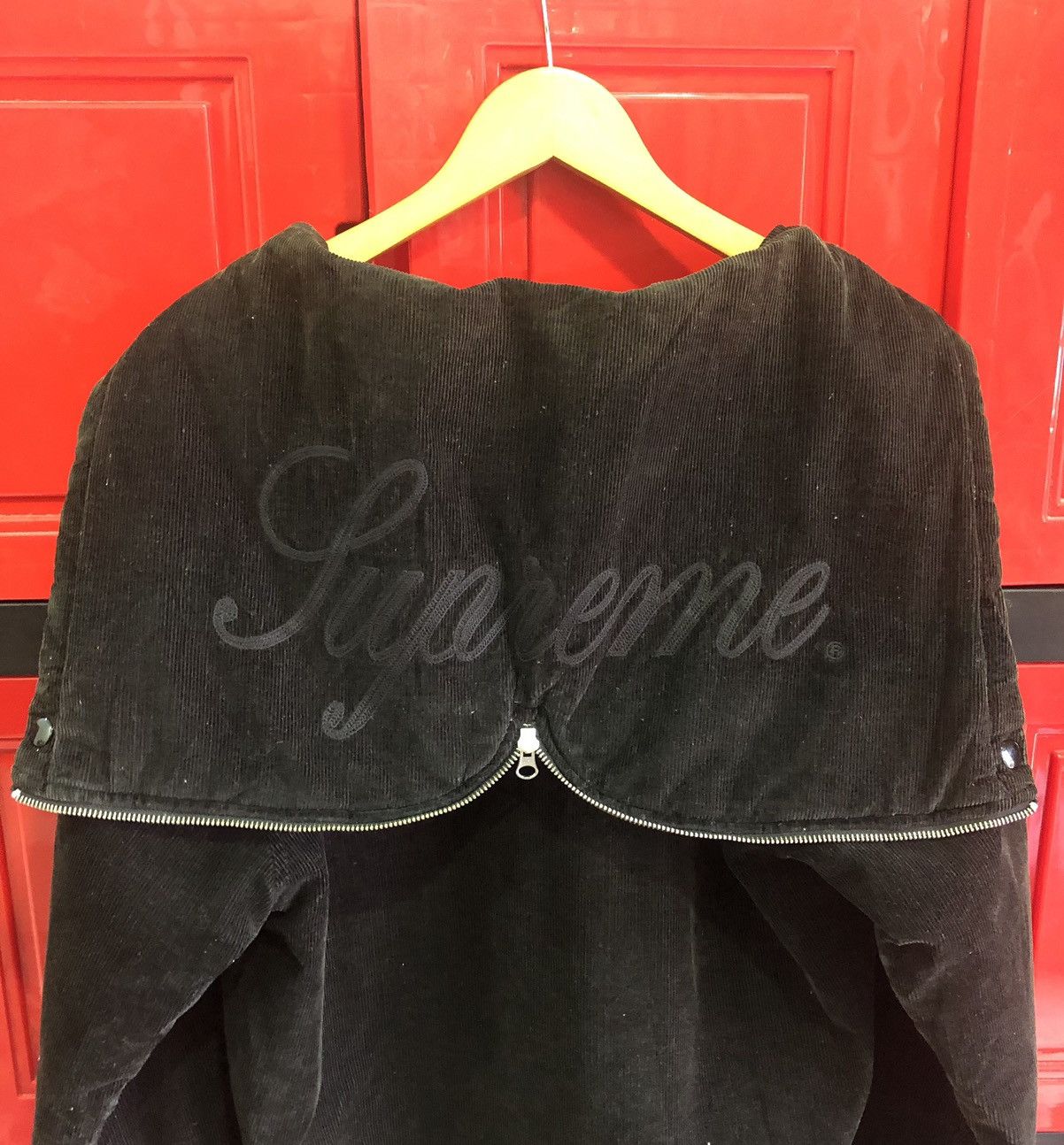 Supreme × Vintage Supreme Corduroy Embroidery Hoodie Varsity Jacket Size US M / EU 48-50 / 2 - 6 Thumbnail