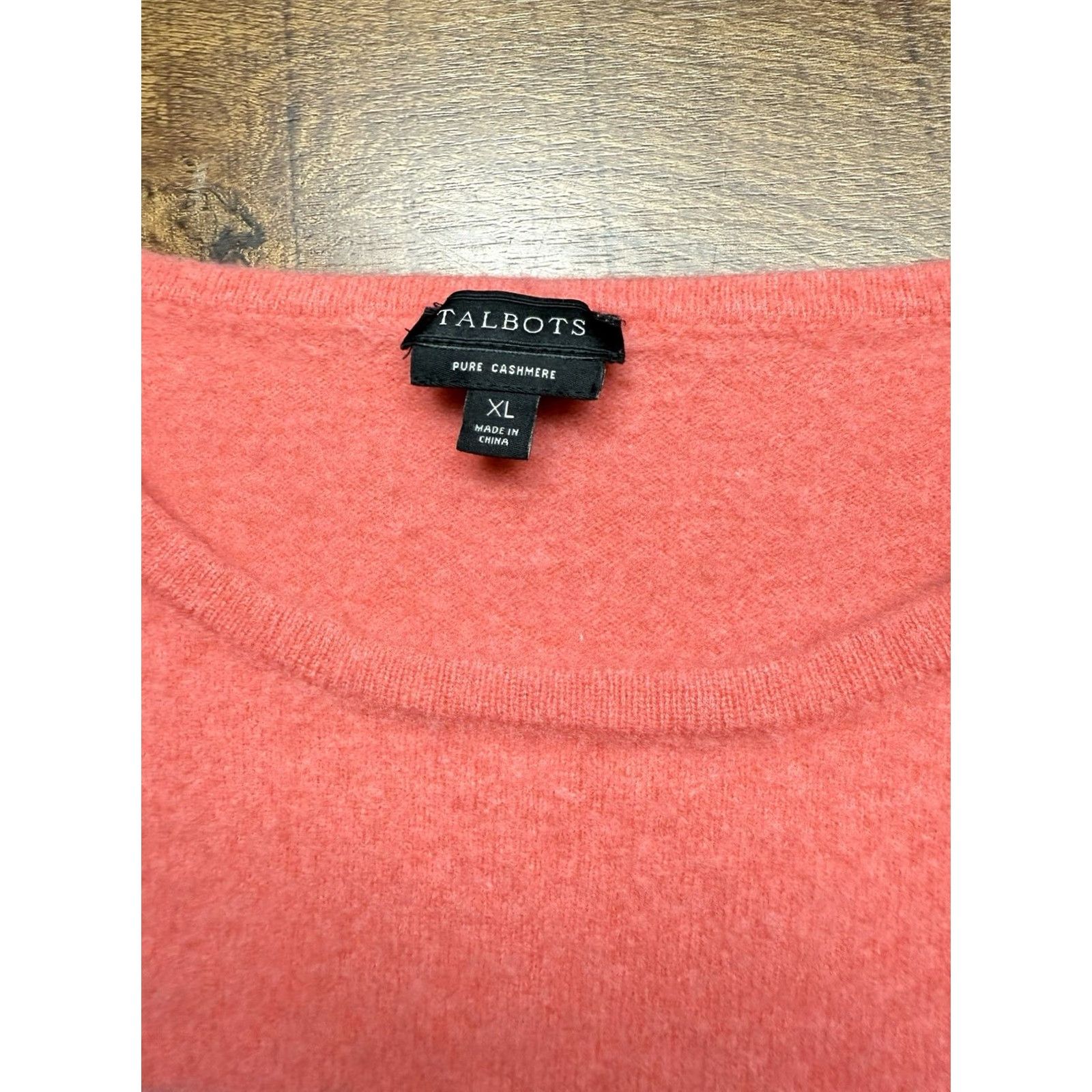 Talbots TALBOTS 100% Cashmere Pullover Sweater XL Pink Gray Long Sleeve - Women’s, Knit, Relaxed Comfort, Solid Pattern, Fall/Spring/Winter, Hand Wash Only Size XL / US 12-14 / IT 48-50 - 4 Thumbnail