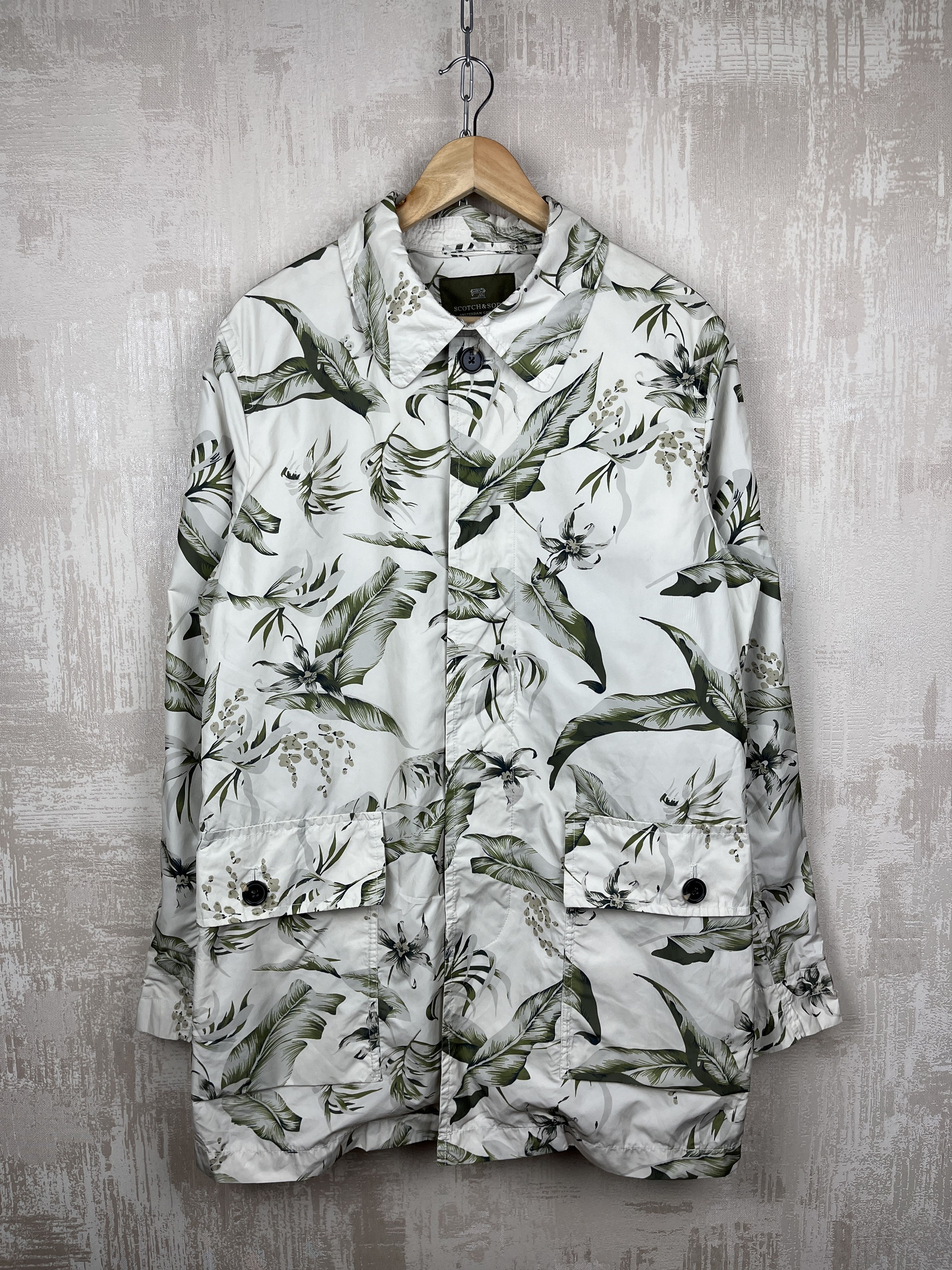Scotch & Soda SCOTCH & SODA Tropic Pattern Lightweight Long Jacket Size US L / EU 52-54 / 3 - 2 Thumbnail