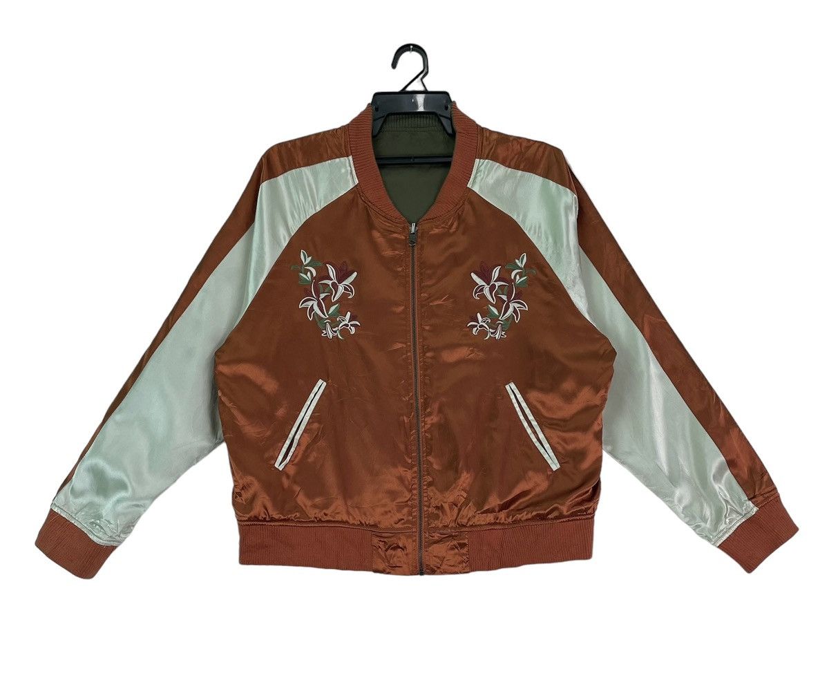 Other Rare sukajan inspired Japan flower embroidered bomber jacket Size XXL / US 16-18 / IT 52-54 - 1 Thumbnail