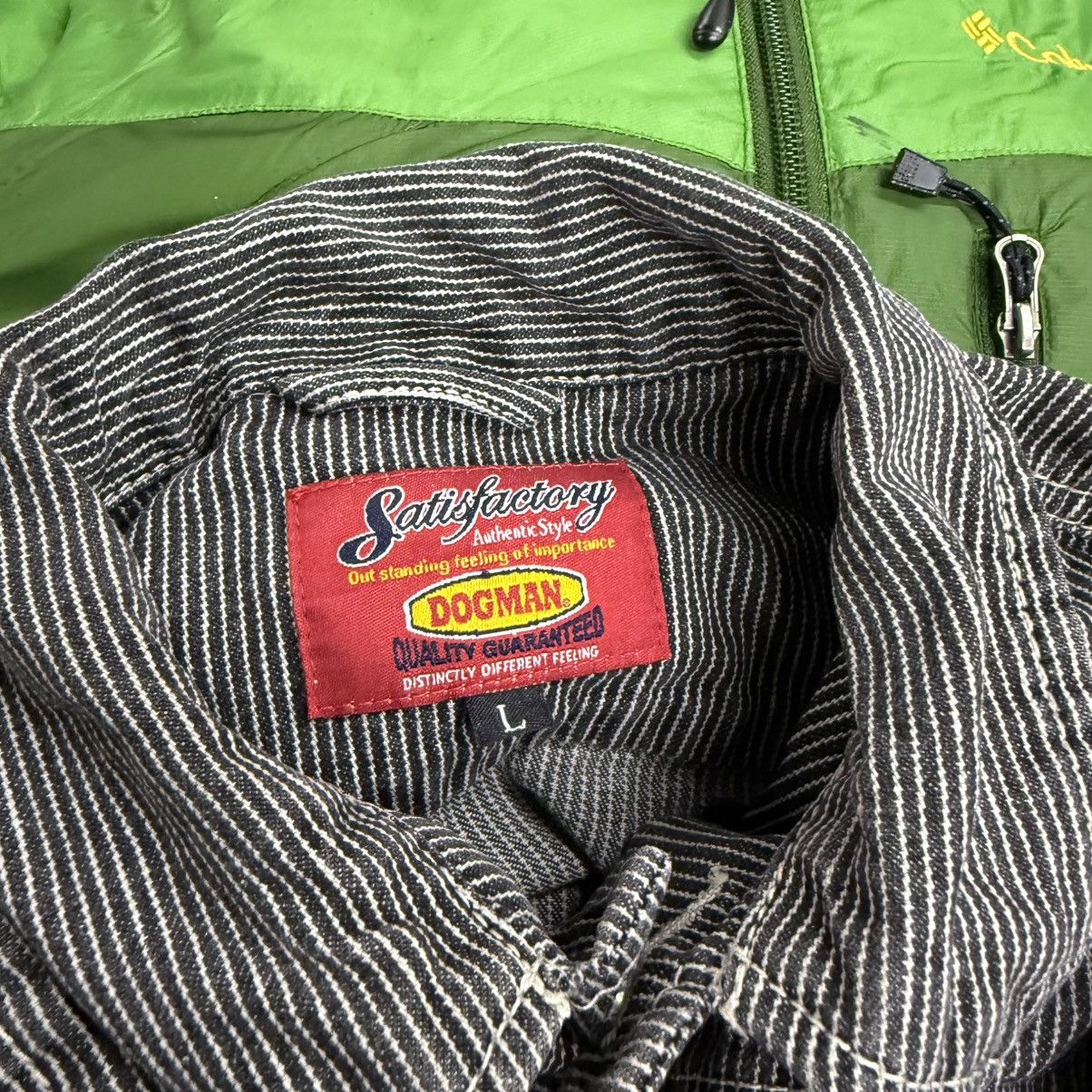 Japanese Brand 🔥Vintage Dogman Hickory Stripe Distressed Denim Work Jacket Size US L / EU 52-54 / 3 - 8 Thumbnail