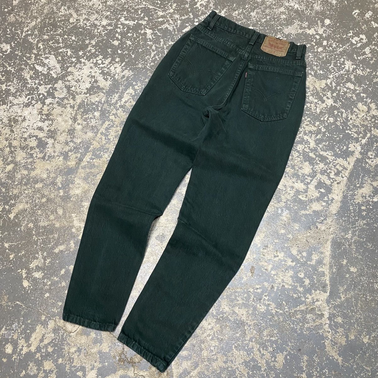 Levi's × Vintage Vintage Levi’s 512 Slim Fit Green Denim Jeans USA 90s Size US 26 / EU 42 - 2 Thumbnail