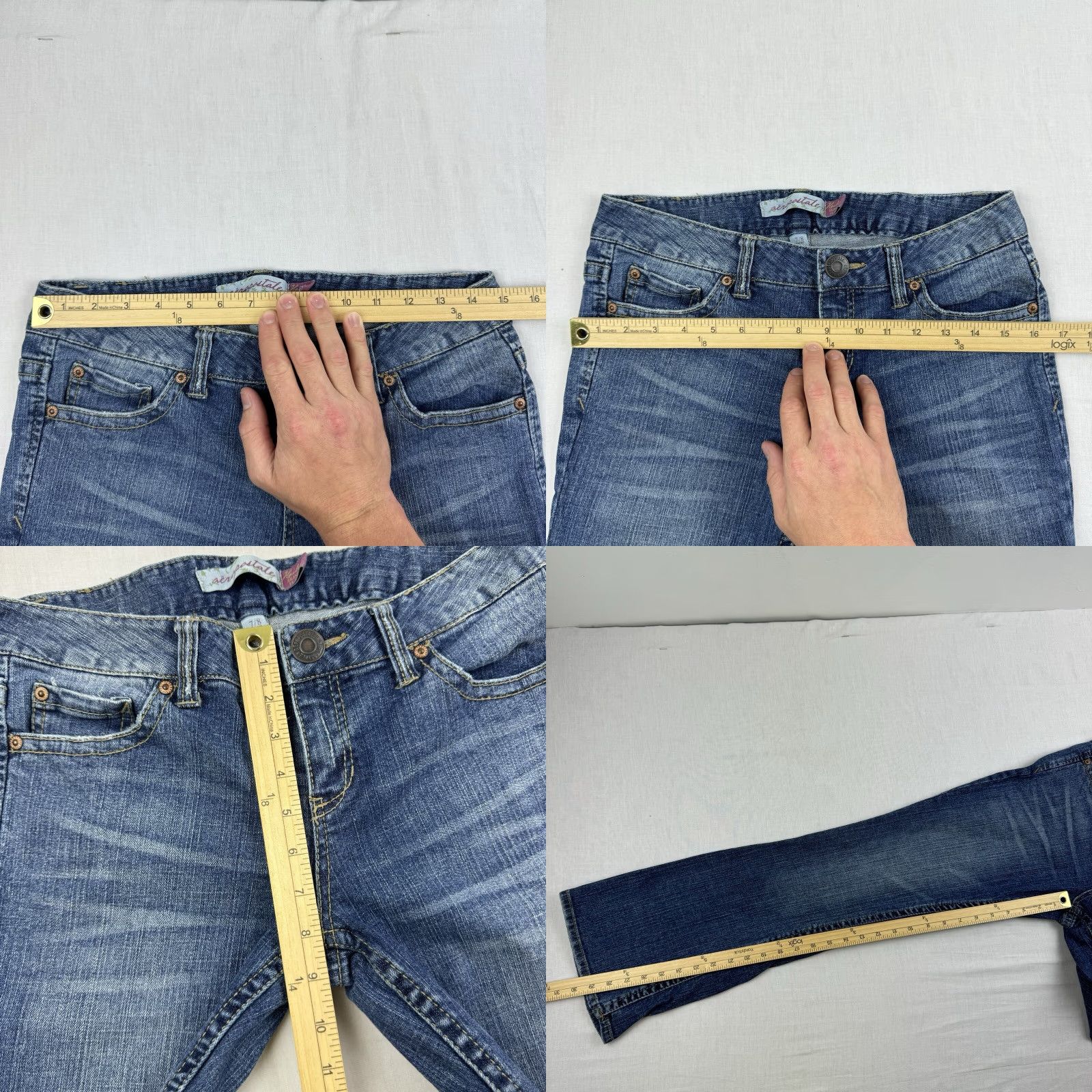 Vintage VINTAGE Aéropostale Jeans Womens 8 Blue Slim Flared Hipster 7/8 Y2K Flare Jeans Size 30" / US 8 / IT 44 - 8 Thumbnail