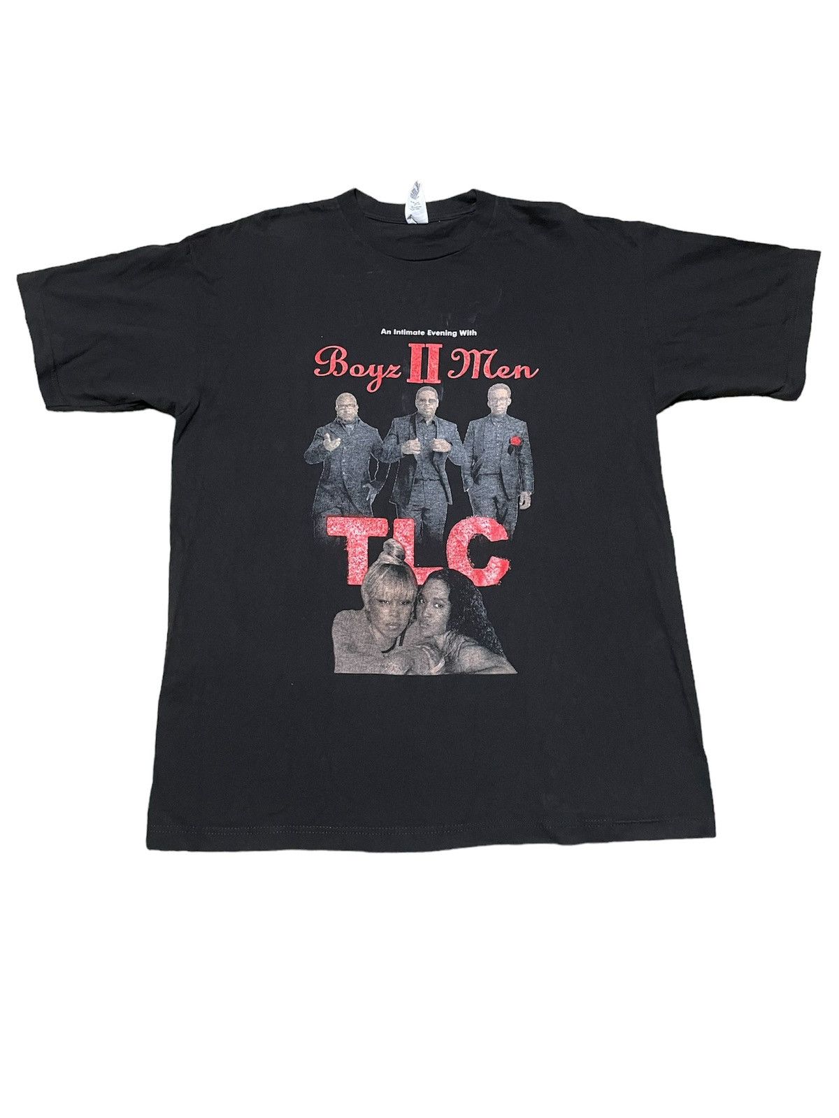 Band Tees × Vintage RARE‼️ Boyz II Men x TLC x Hollywood Bowl 100 t shirt Size US XL / EU 56 / 4 - 1 Thumbnail