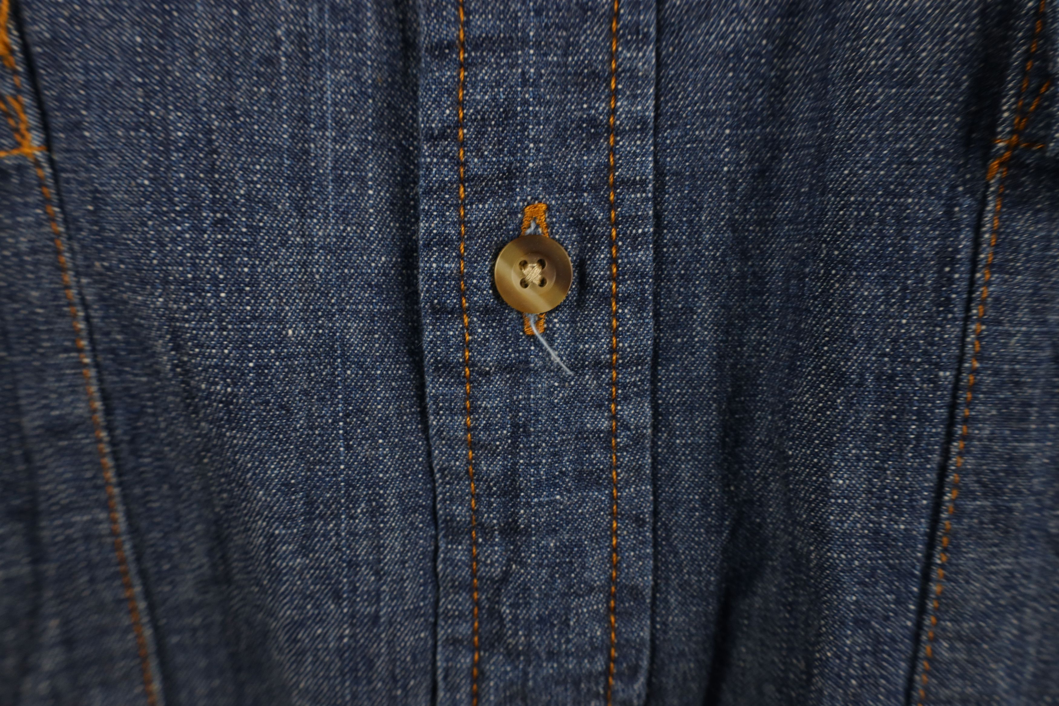 Vintage Vintage 90s Streetwear Chambray Denim Button Shirt Blue Size US XXL / EU 58 / 5 - 6 Thumbnail