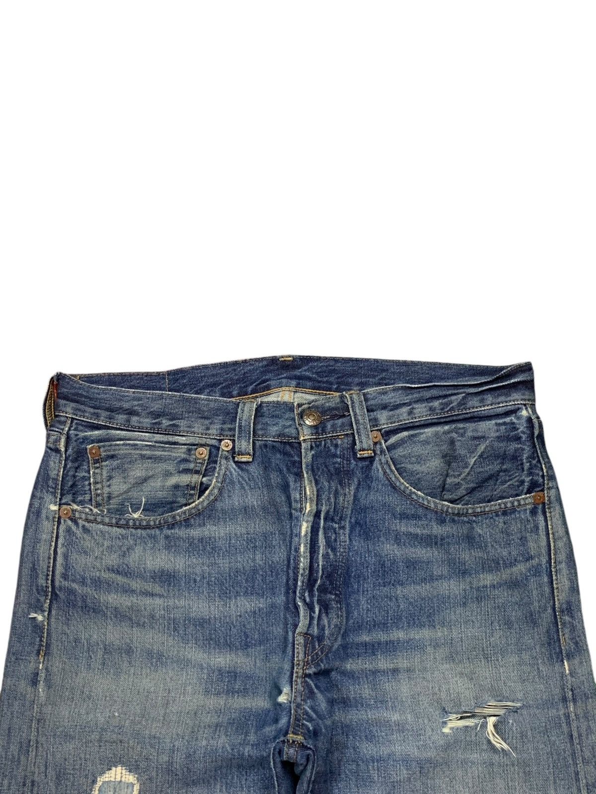 Levi's Vintage 02 Levis 501xx Big E Selvedge Mud Wash Loose Jeans Size US 33 - 5 Thumbnail