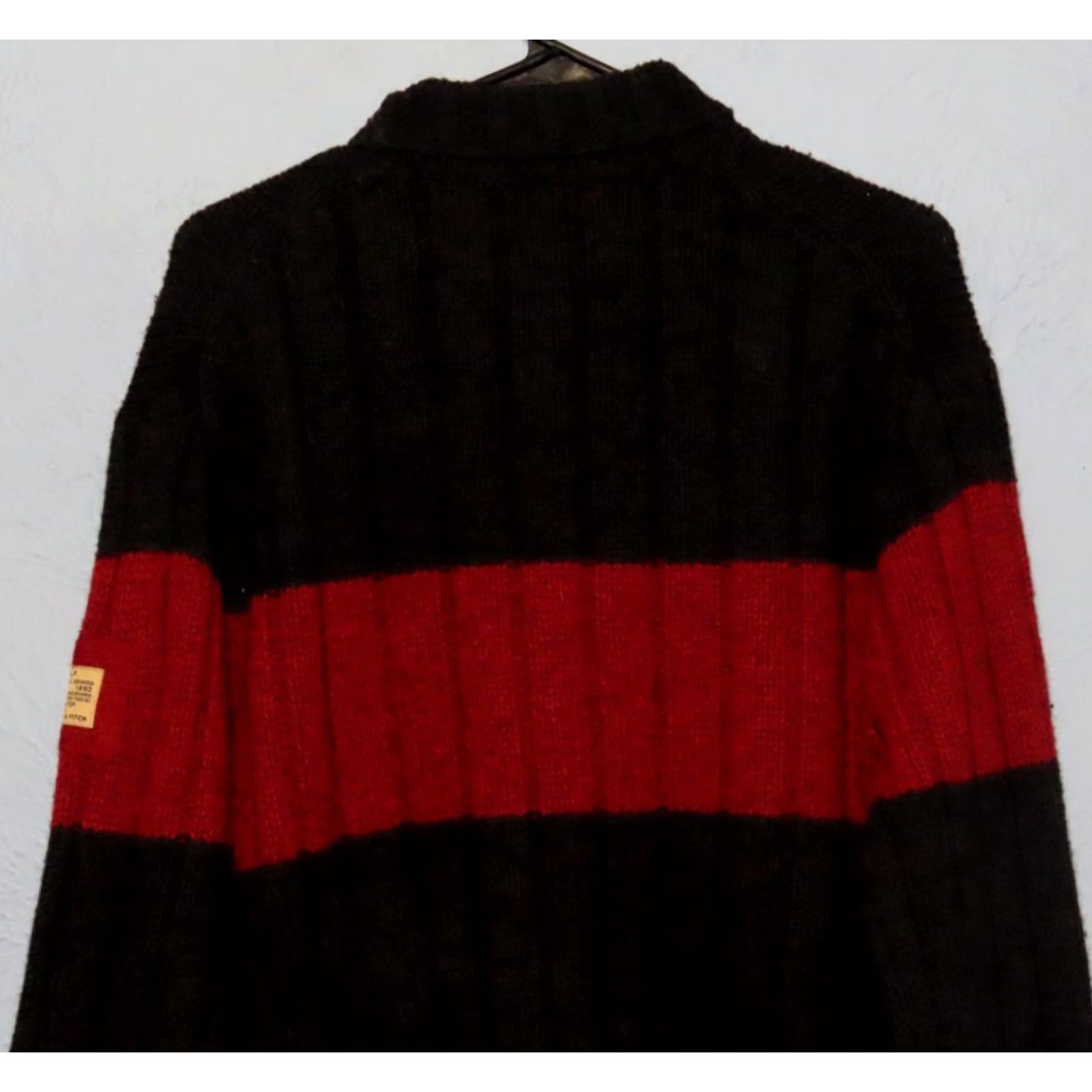 Abercrombie & Fitch Abercrombie & Fitch Wool Blend Ribbed Men's L Turtleneck Sweater Red Stripe Size US L / EU 52-54 / 3 - 8 Thumbnail