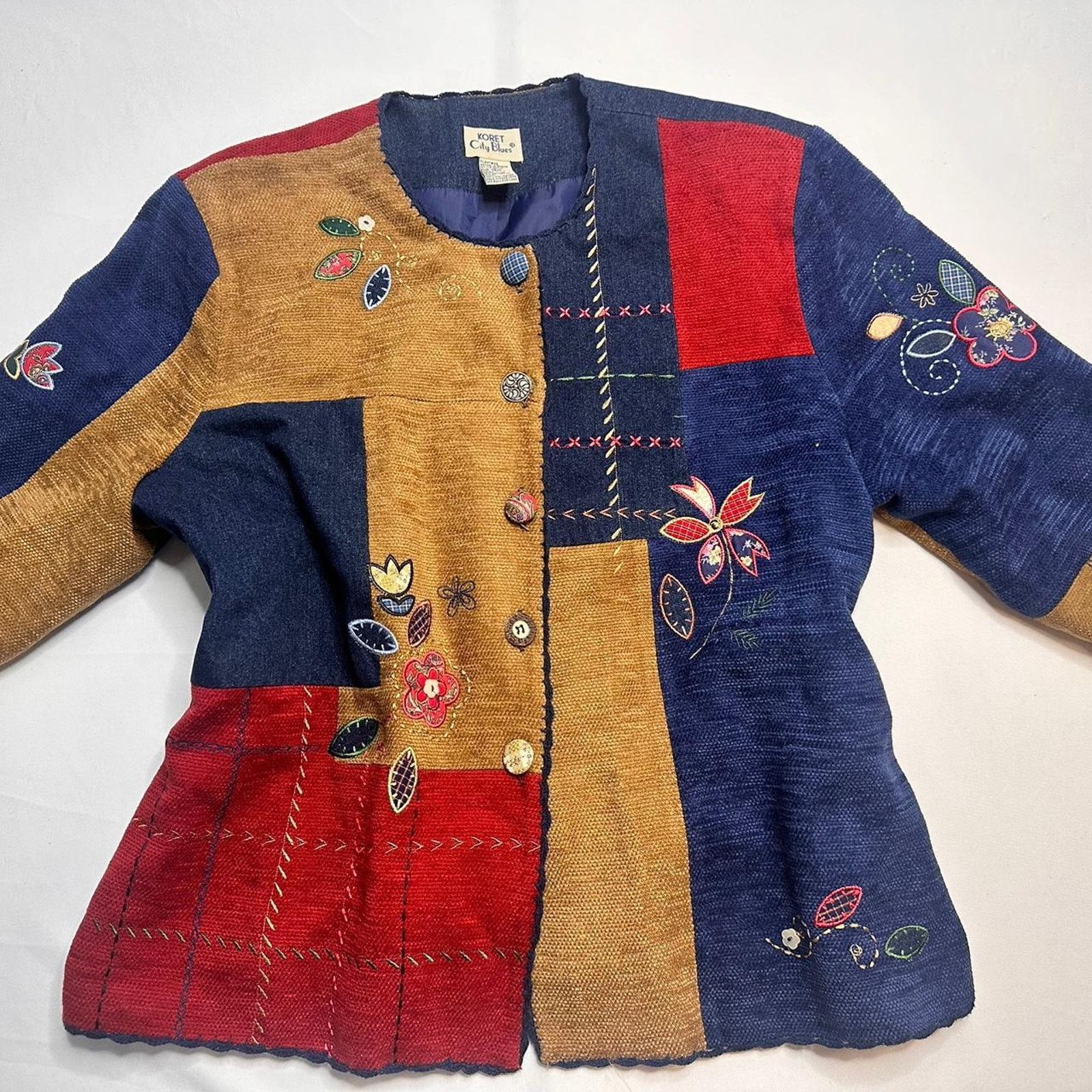 & Other Stories Koret City Blues Size L-XL 18W Multicolor Patchwork 1980s Size L / US 10 / IT 46 - 1 Thumbnail